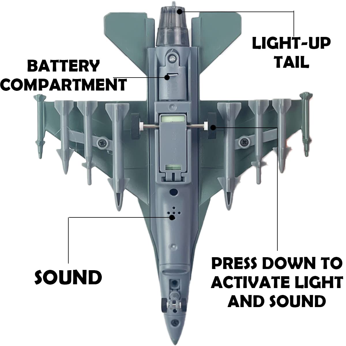 Diecast Fighter Jet Toy Military Falcon Replica Model - 1:400 Scale Airplane Pullback Metal Alloy Aircraft Vehicle with Flashing Lights and Sound