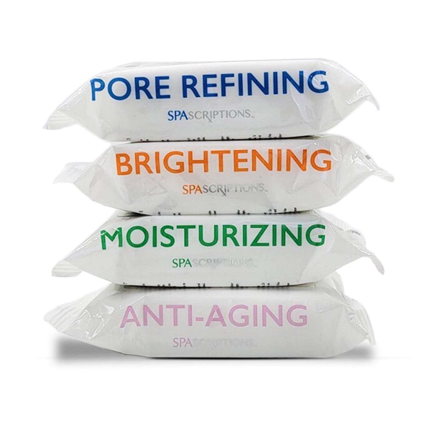 Spascriptions™ Anti-Aging Brightening Towelettes – Moisturizing, Pore-Refining, Collagen & Vitamin C, Removes Waterproof Makeup, 120 Ct, 4 Pack