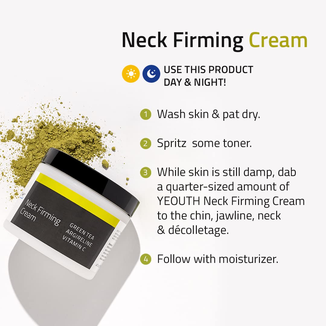 YEOUTH Neck Cream with Vitamin C – Firming Moisturizer for Face, Neck & Chest, Targets Double Chin & Décolletage, 2oz