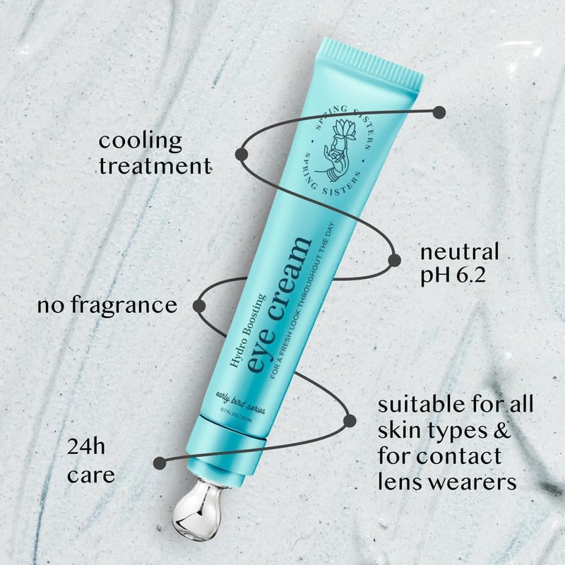 Under Eye Cream for Dark Circles & Puffiness, Caffeine + Niacinamide, Squalane & Peptides, Korean Anti-Aging, Zinc Roller