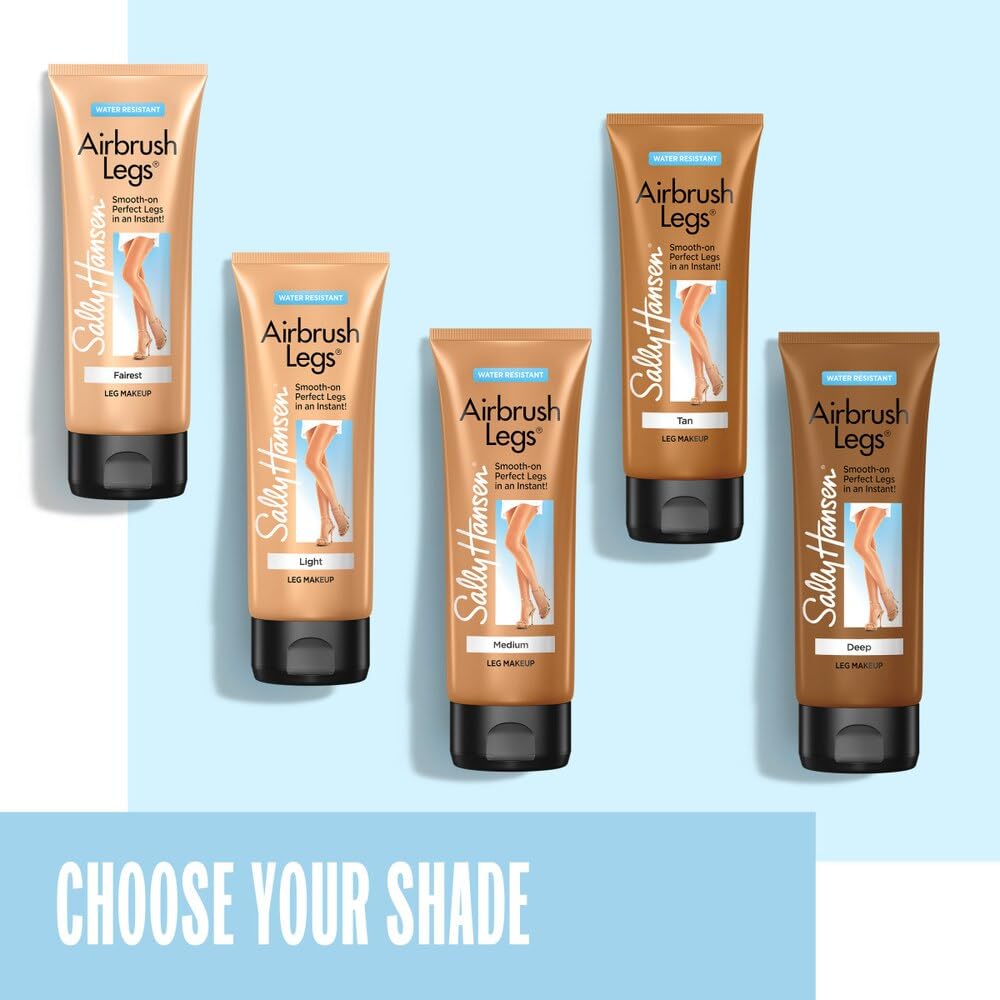 Sally Hansen Airbrush Legs®, Leg Makeup, Light, Easy Application, Flawless Looking Legs, Water Resistant, Transfer Proof Lotion