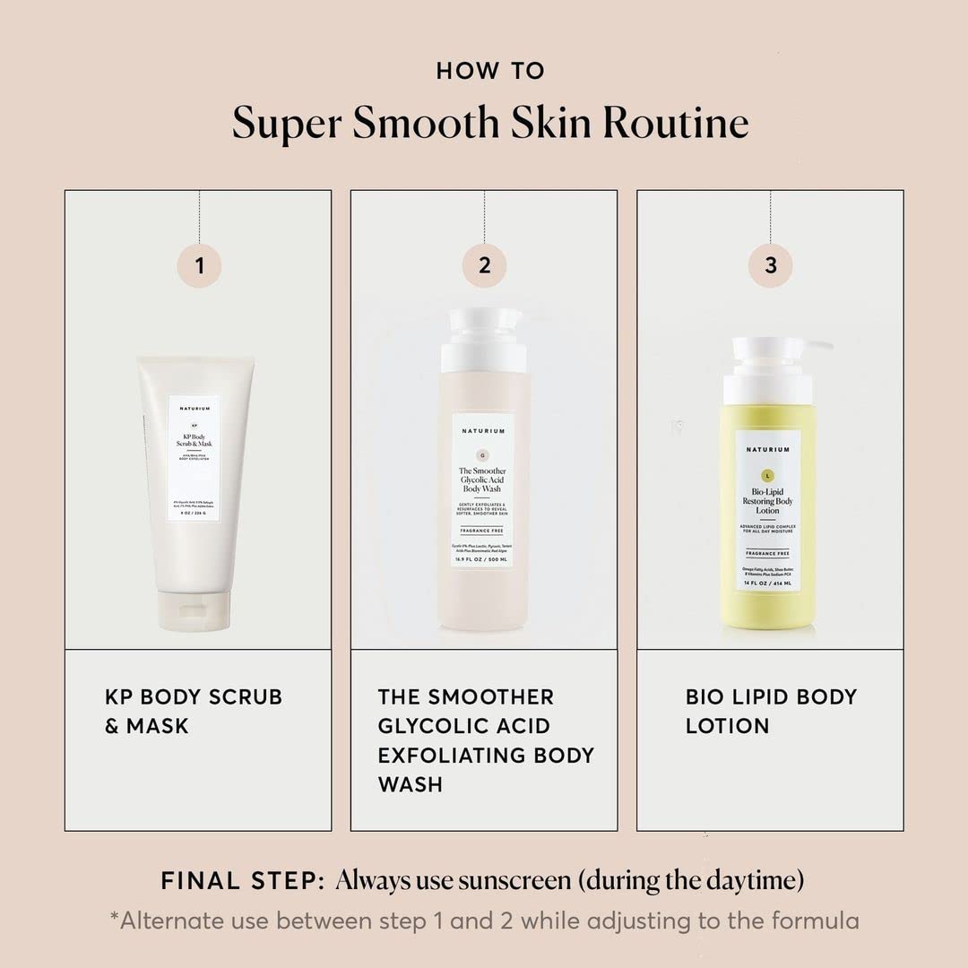 Naturium KP Body Scrub & Mask for Keratosis Pilaris, Bump Eraser Shower Scrub & Exfoliator for Skin, 8 oz