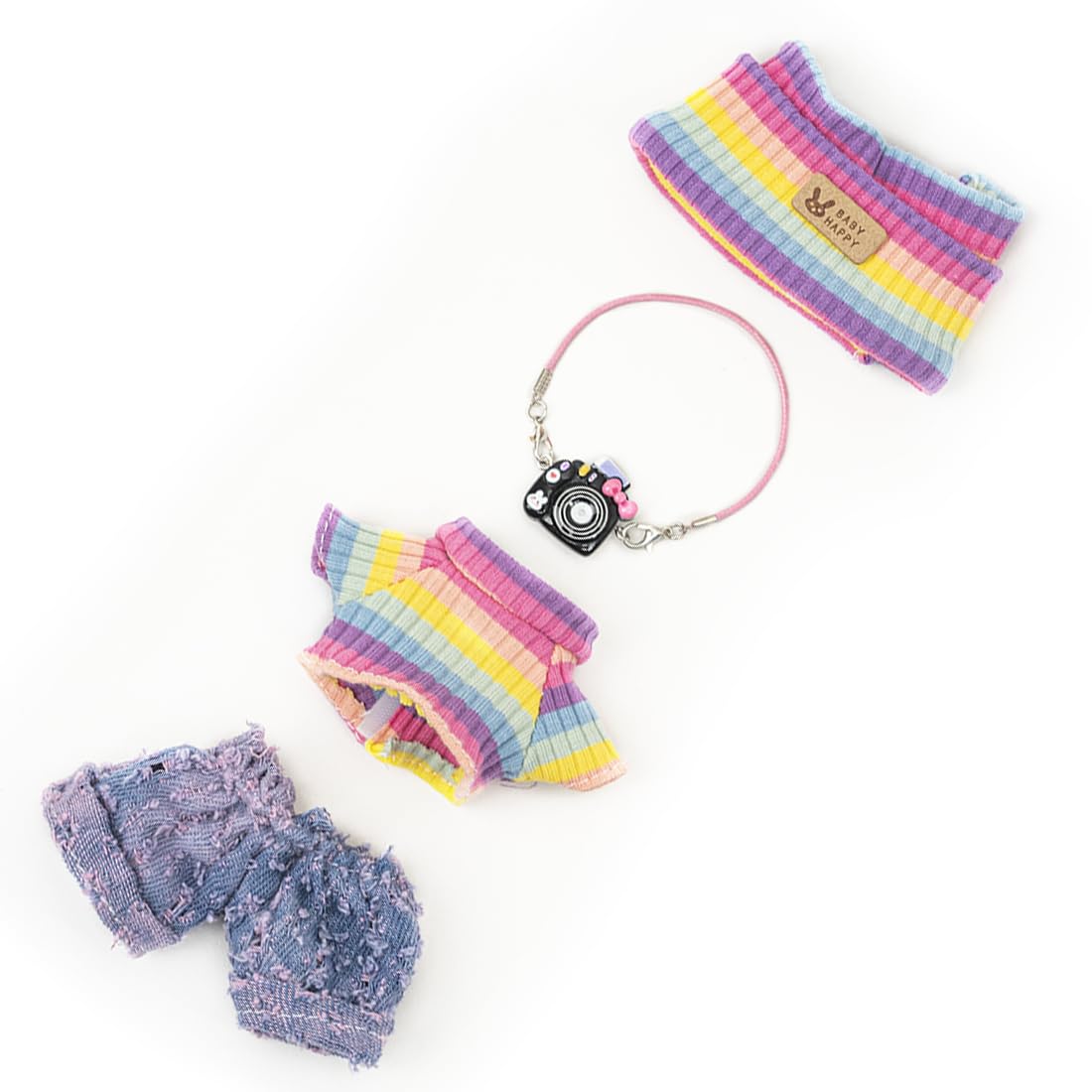 Clothes for Lububu 17cm Dolls(NO Doll) for Lububu Doll Outfits with Accessories Suit for Lububu Cute Stylish Dress Up Set Purple Pants