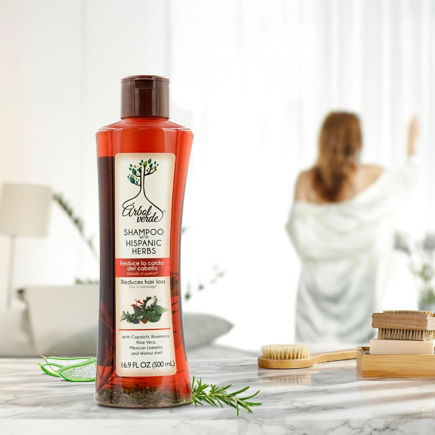 Árbol Verde Natural Anti Hair Loss Shampoo 16.9 fl oz | Strengthens & Reduces Hair Loss | With Natural Extracts | For All Hair Types | Made in Mexico