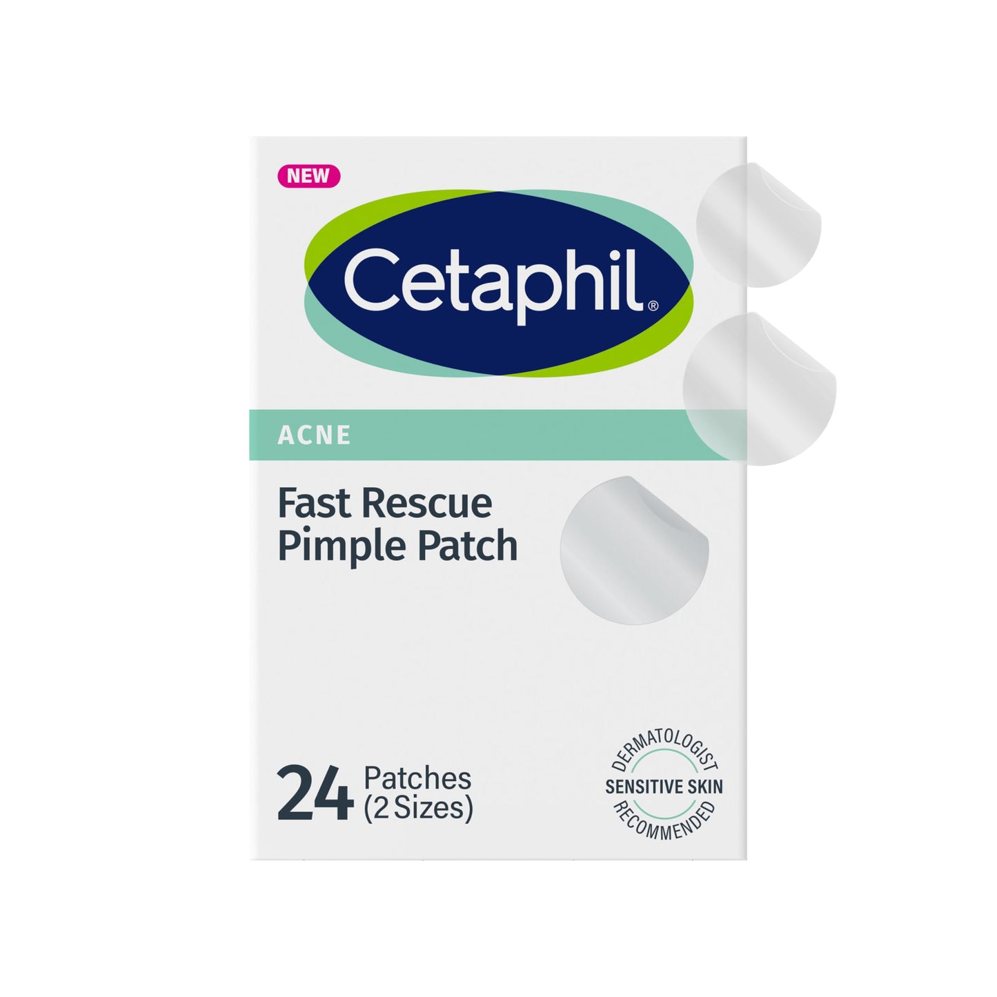 Cetaphil Acne Patches for Sensitive Skin – Salicylic Acid, CICA & Heartleaf Extract, Reduces Pimples in 6 Hours, 24 Count