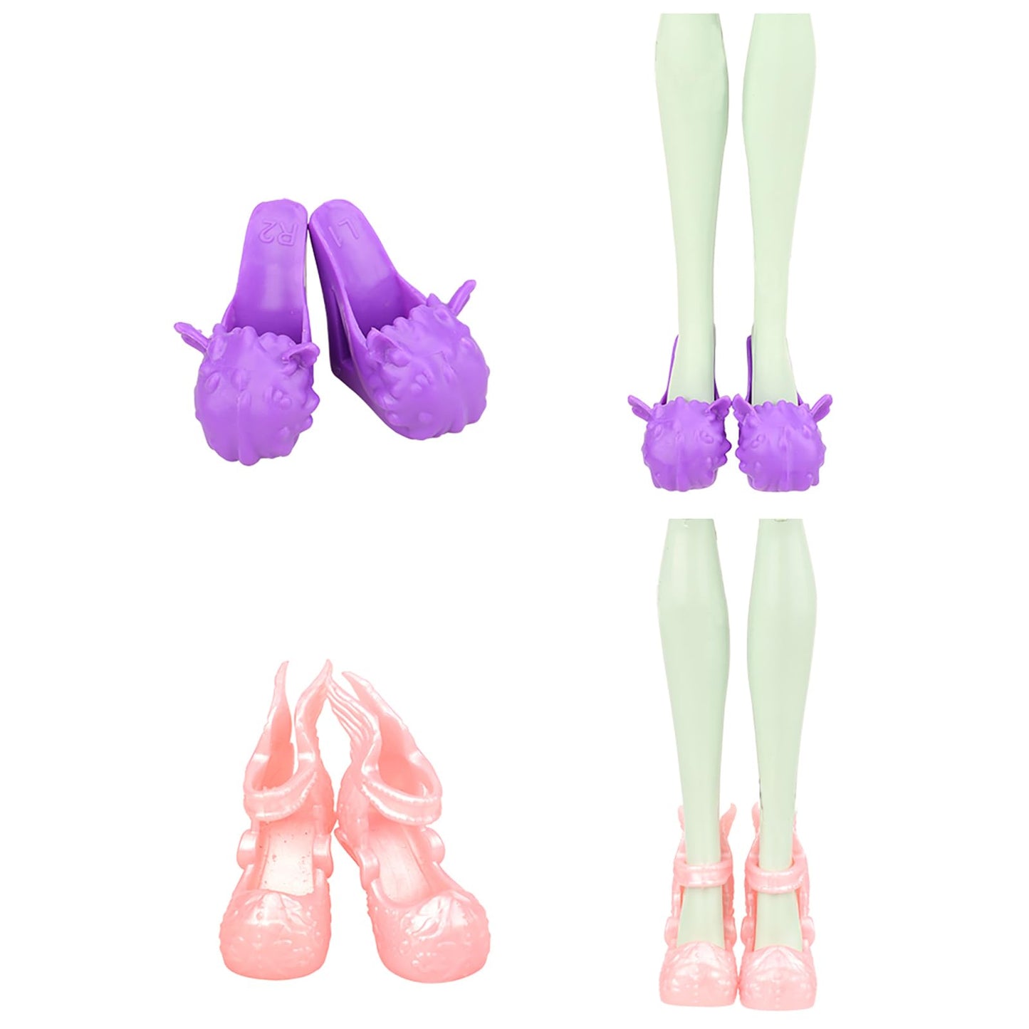 Barwa 10 Pairs Doll Shoes Accessories for Doll Fashion High Heels Sandals Boots Shoes Pack