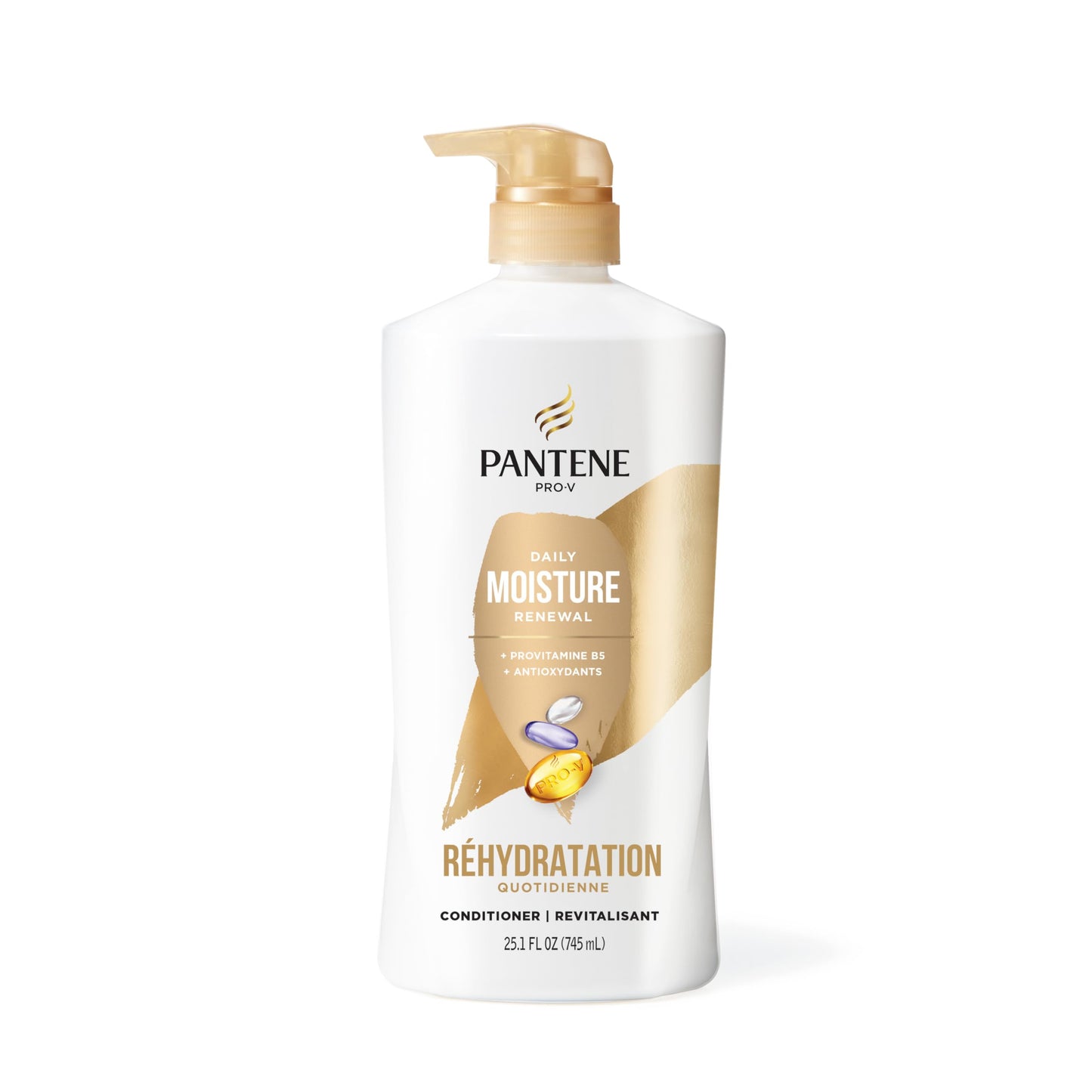 Pantene Daily Moisture Renewal Shampoo & Conditioner Set with Pro-V Nutrients for Dry, Color-Treated Hair + Miracle Rescue Shot, 52.8 Oz