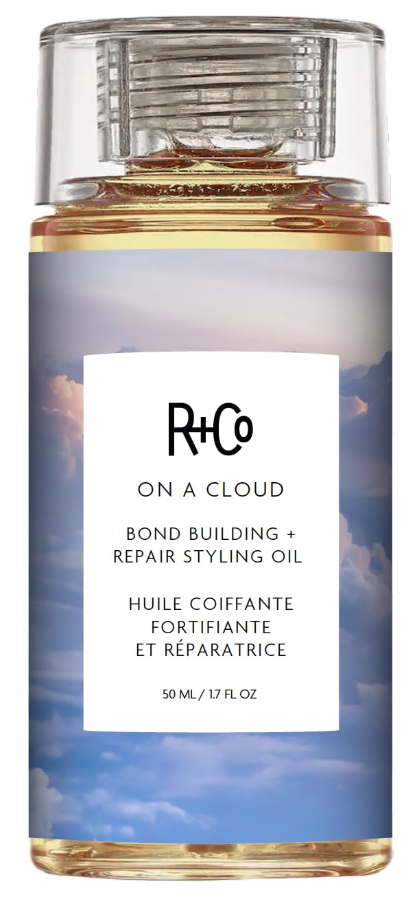 R+Co On a Cloud Bond Building Repair + Styling Oil – Lightweight, Silicone-Free Hair Oil for Frizz Control, Shine, Heat & UV Protection – 1.4 Fl Oz