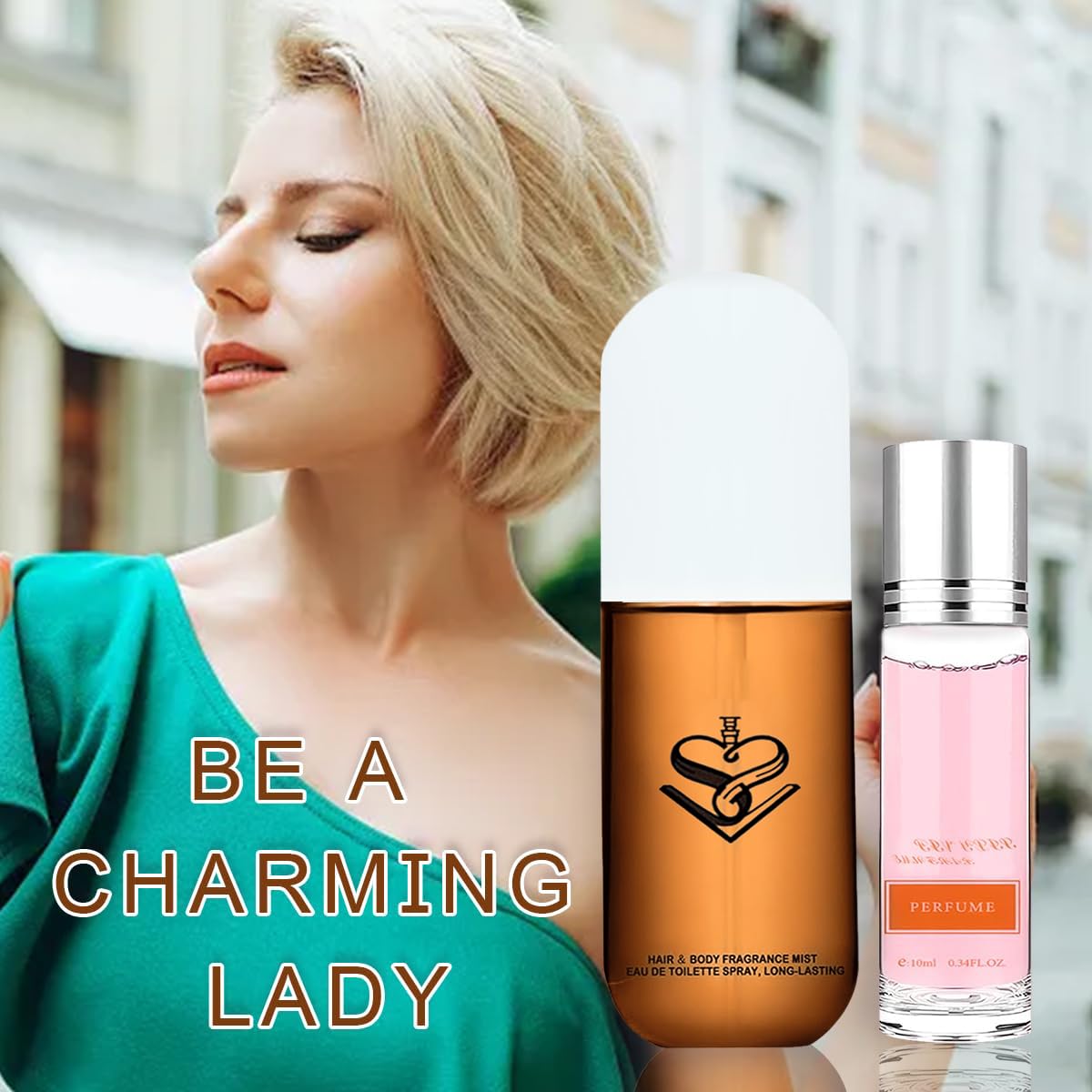 VEBERO Pheromone Hair Perfume for Women 50ml – Long Lasting Fresh Fragrance Spray & Roll-On Oil, Enhances Charm, Perfect Gift for Her