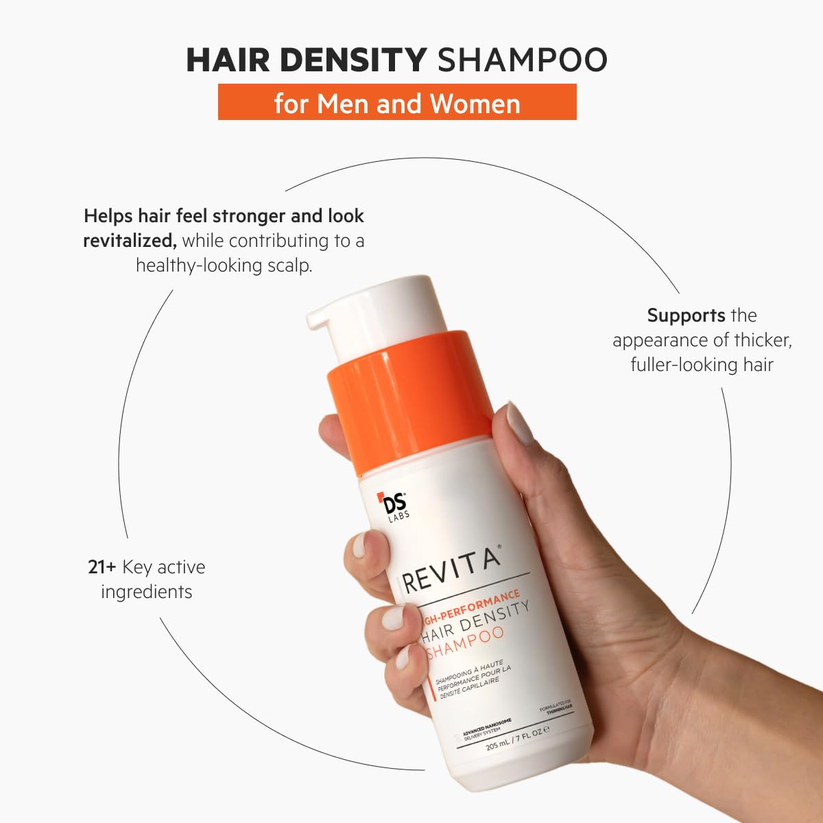 DS Labs Revita Shampoo 205mL – Boosts Thickness & Volume, Deep Scalp Cleanse, Lightweight Hydration, Sulfate-Free, Color Safe, Unisex Formula