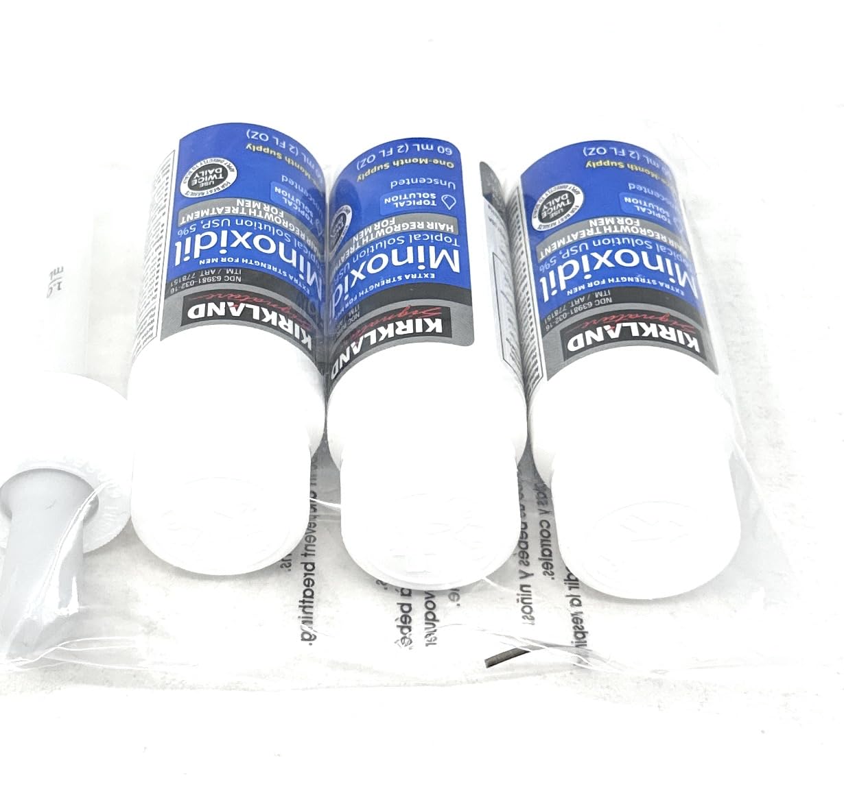 Minoxidil-5% Extra Strength Hair Regrowth for Men, 3 Count, 2 Ounce Bottles