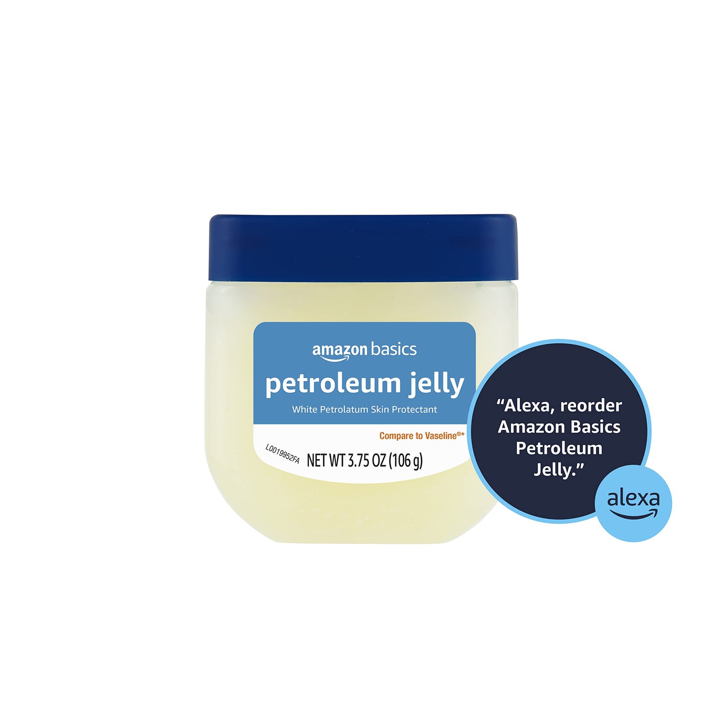 Amazon Basics Petroleum Jelly White Petrolatum Skin Protectant, Unscented, 3.75 oz, 1-Pack, (Previously Solimo)