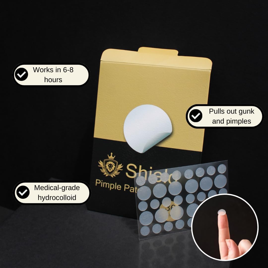 Acne System for Men and Boys, Face Wash, Moisturizer, Pimple Patches, Shield Men's Skin Care Set (2 Months)