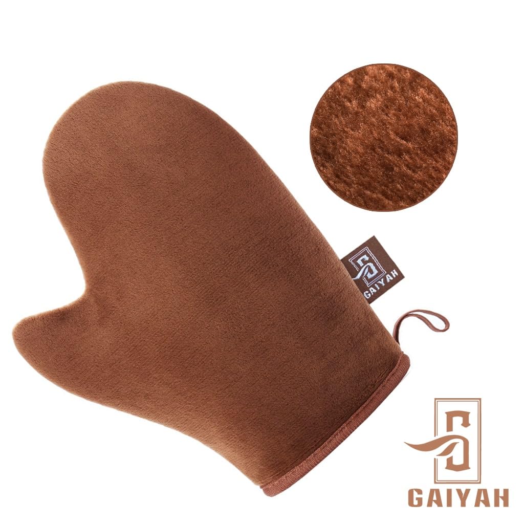 GAIYAH Ultra Soft Self Tanning Mitt with Thumb – Glove Applicator for Smooth, Even Self Tanner Application
