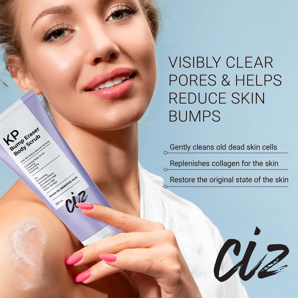 BellamiLuxx KP Bump Eraser Body Scrub – Exfoliates Keratosis Pilaris & Strawberry Skin, Smooths Rough, Bumpy, Dry Skin, Reduces Ingrown Hairs