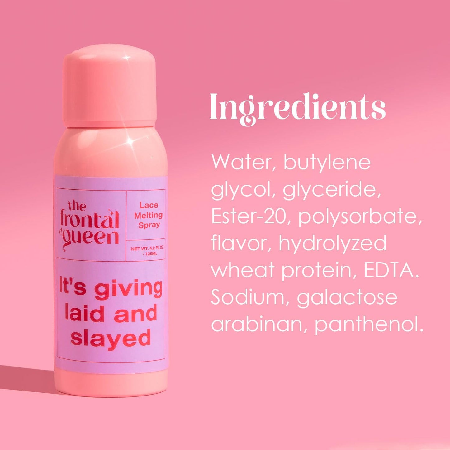 The Frontal Queen Ashy Lace Melting Spray – Extra Hold Adhesive for Lace Wigs, No Residue, Long-Lasting & Safe Formula, 4.2 oz