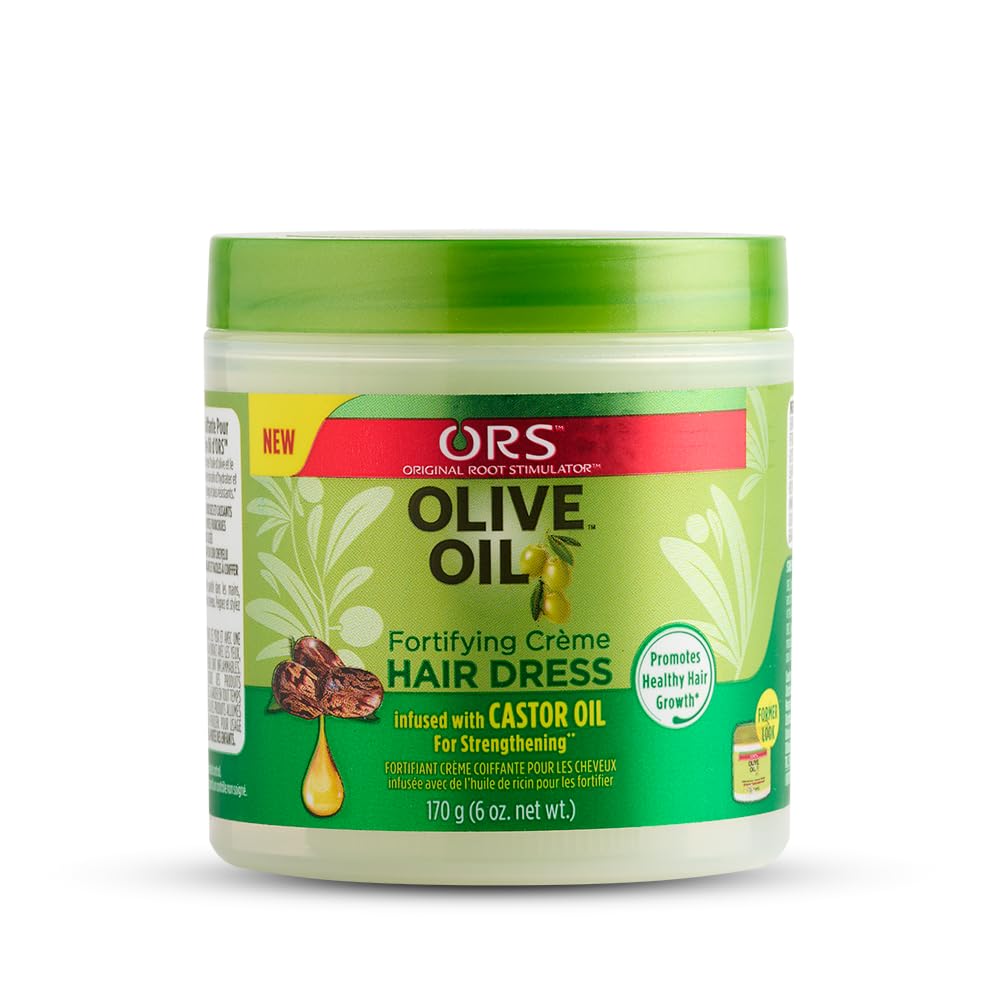 ORS Olive Oil Fortifying Cream Hair Dress Infused with Castor Oil for Strengthening 6 Ounce