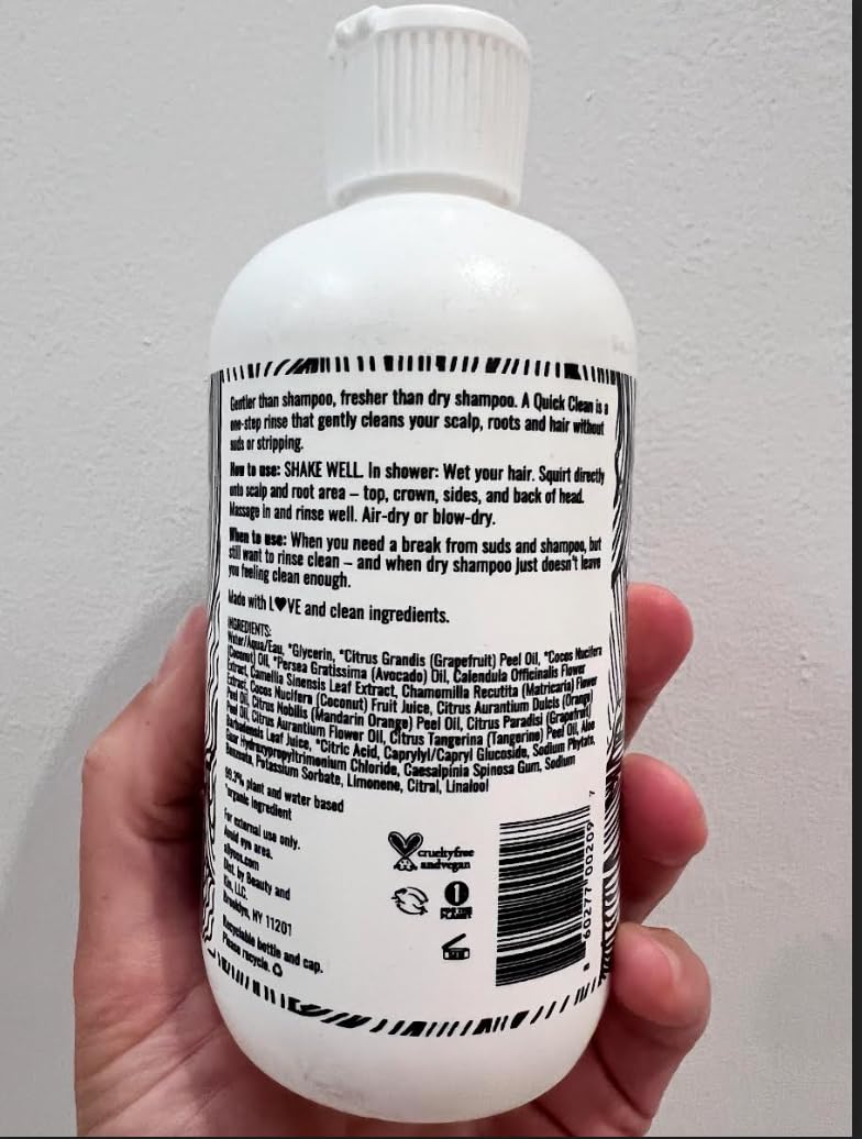 Allyoos A Quick Clean, Hair Rinse, Removes Sweat, Oil & Buildup From Scalp & Hair, No Suds, Dry Shampoo Alternative, Balances Scalp, Sulfate-Free