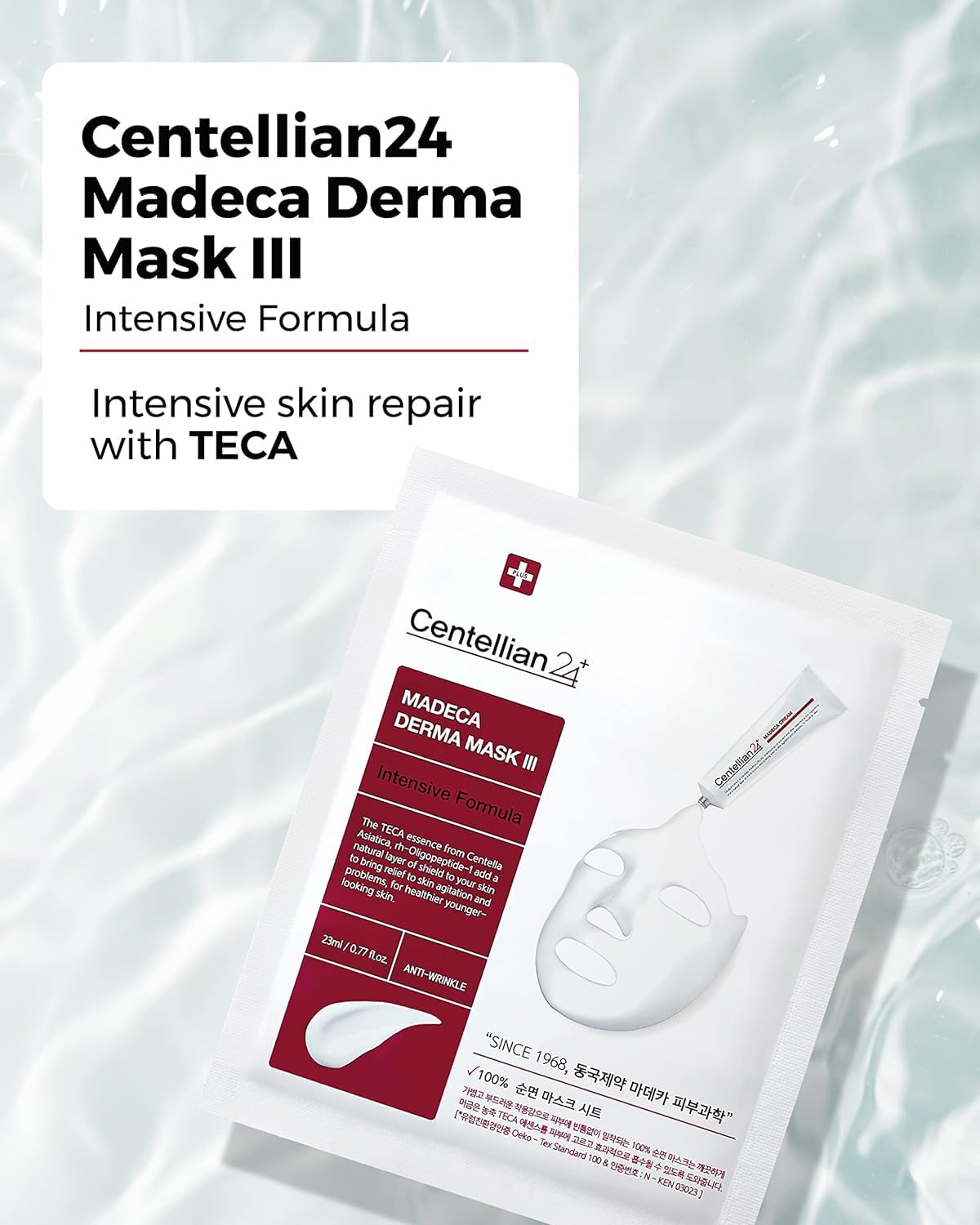 CENTELLIAN 24 Madeca Derma Face Mask 10pc – Soothing Cotton Sheet Mask for Sensitive Skin, 24H Hydration with TECA & Madecassoside