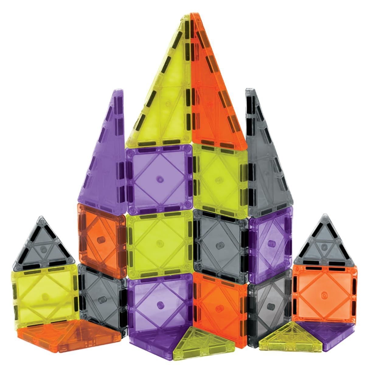 CreateOn Crayola Halloween Mini Magnetic PIP-Tiles Glow in The Dark Building Set, STEM Magnetic Travel Toys for Kids Ages 3+, 24 Pieces