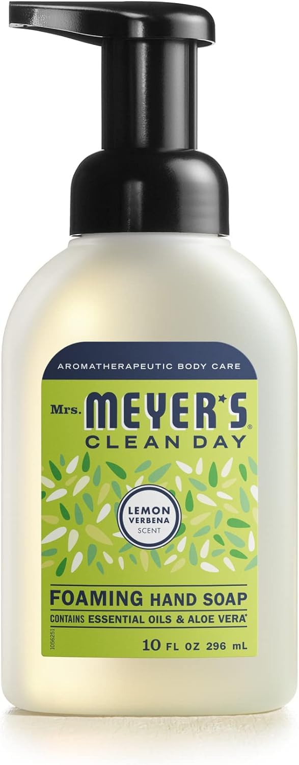 MRS. MEYER'S CLEAN DAY Foaming Hand Soap, Biodegradable Formula, Lemon Verbena, 10 oz