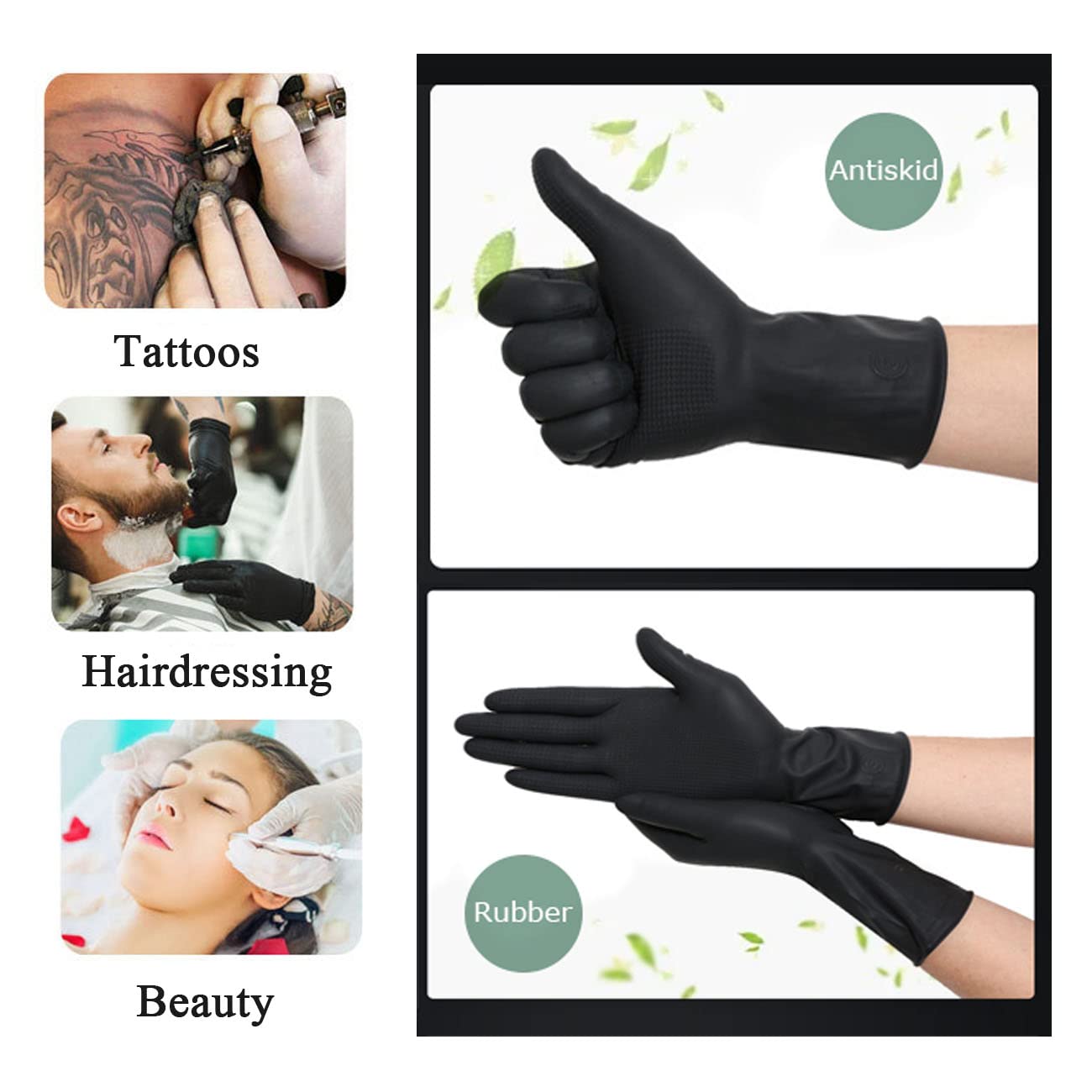 VOVCIG Hair Dye Gloves,Professional Hair Coloring Accessories for Hair Salon Hair Dyeing,2pcs(1 left+1 right),black
