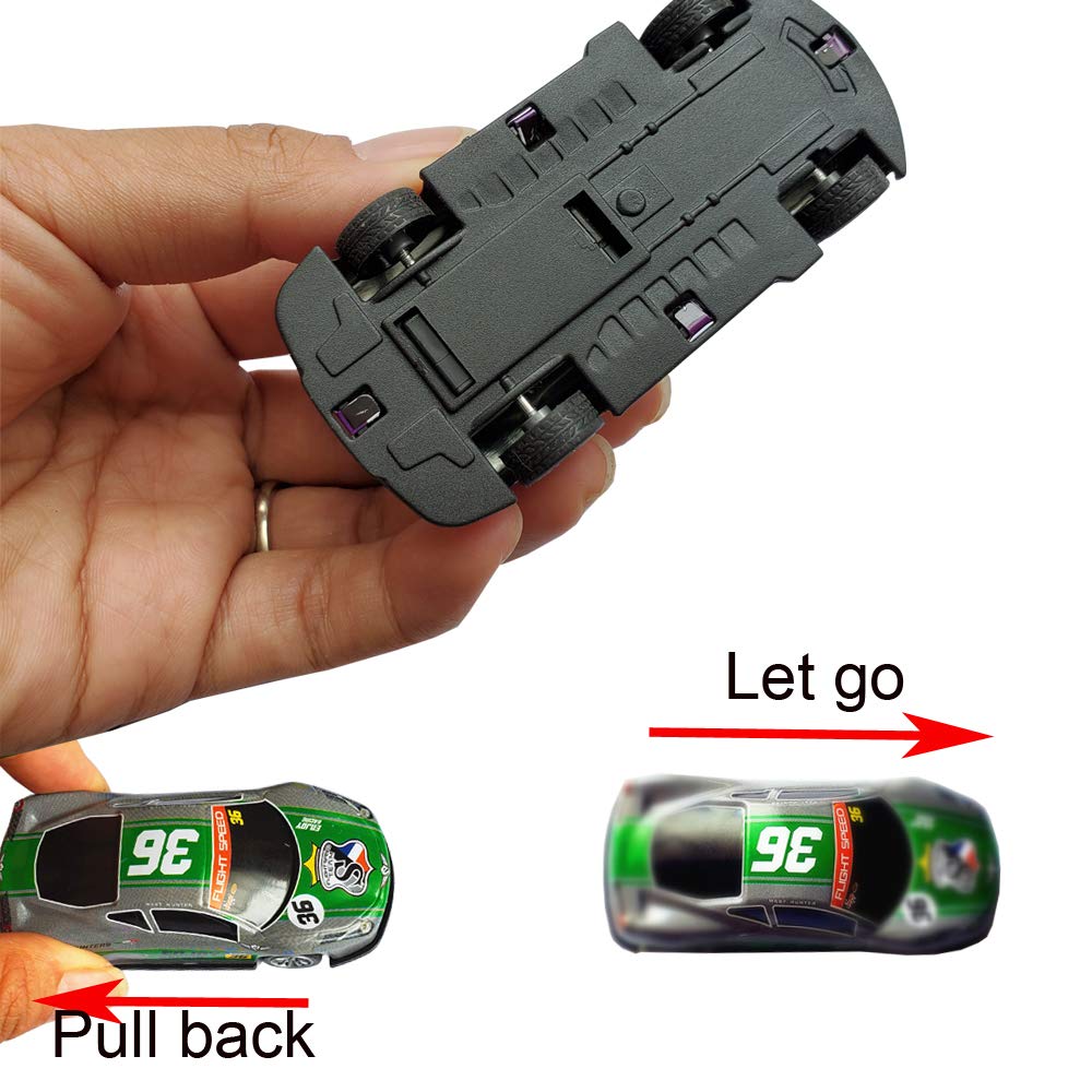 Himeeu Pull Back Racing Cars Die cast Race Car Vehicles,3 Inch Metal Friction Powered Car Toys for Toddlers, Set of 5 (Racing Cars)