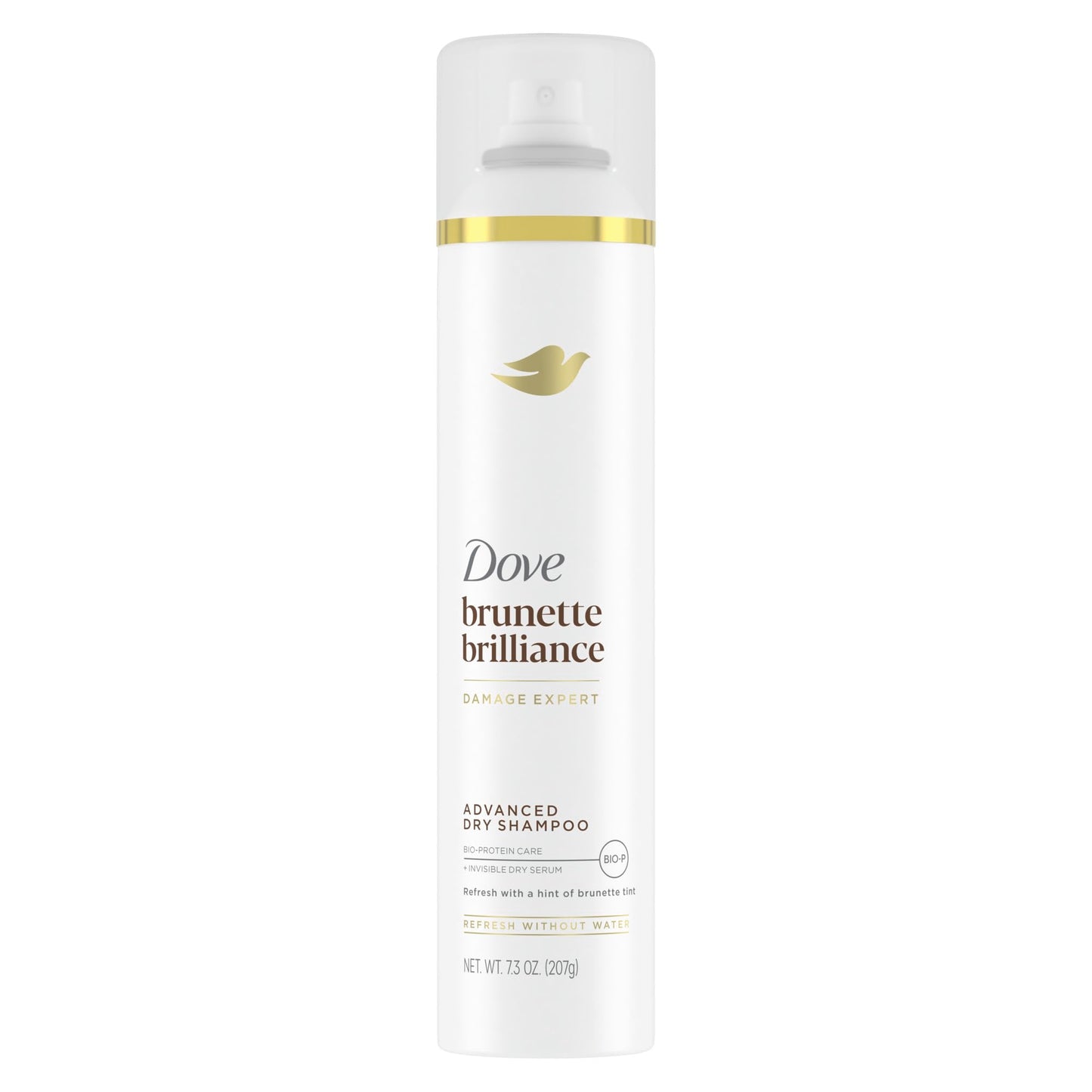 Dove Advanced Dry Shampoo Brunette Brillance Refresh & Revive Hair Without Water Refresh Hair with a Hint of Brunette Tint 7.3 oz