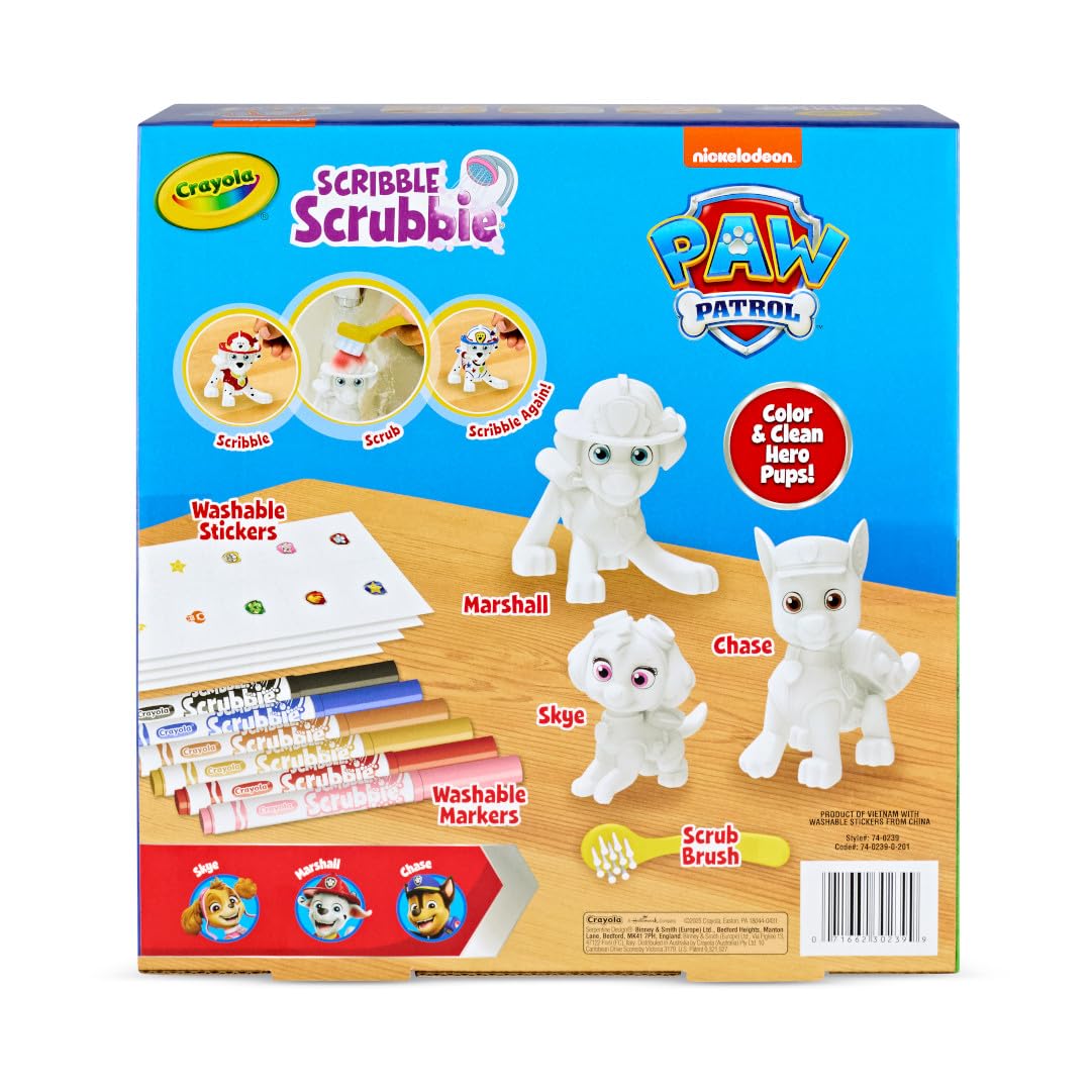 Crayola Scribble Scrubbie PAW Patrol Figurine Playset, Customizable PAW Patrol Toys & Gifts for Toddlers, Reusable Coloring Activity, Ages 3+