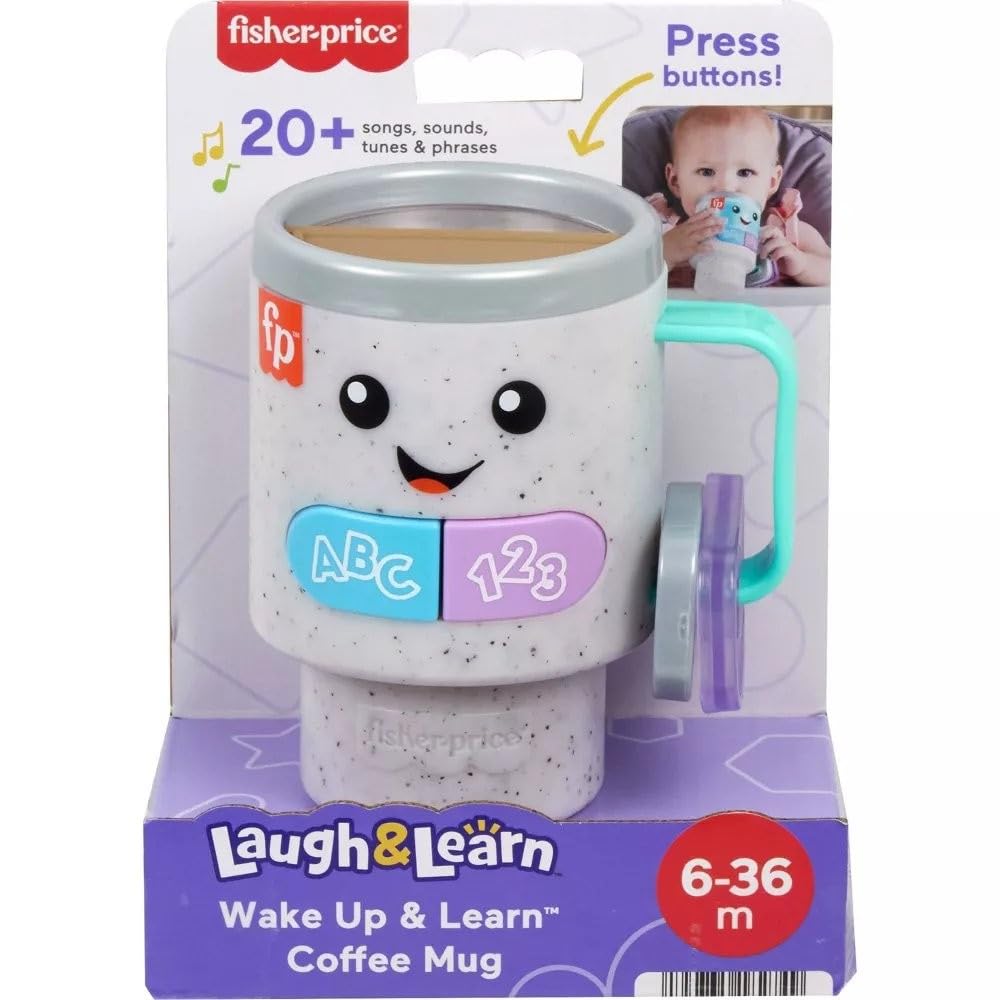 Fisher-Price Baby & Toddler Toy Laugh & Learn Coffee Mug Musical Activity with Lights & Educational Songs for Infants Ages 6+ Months
