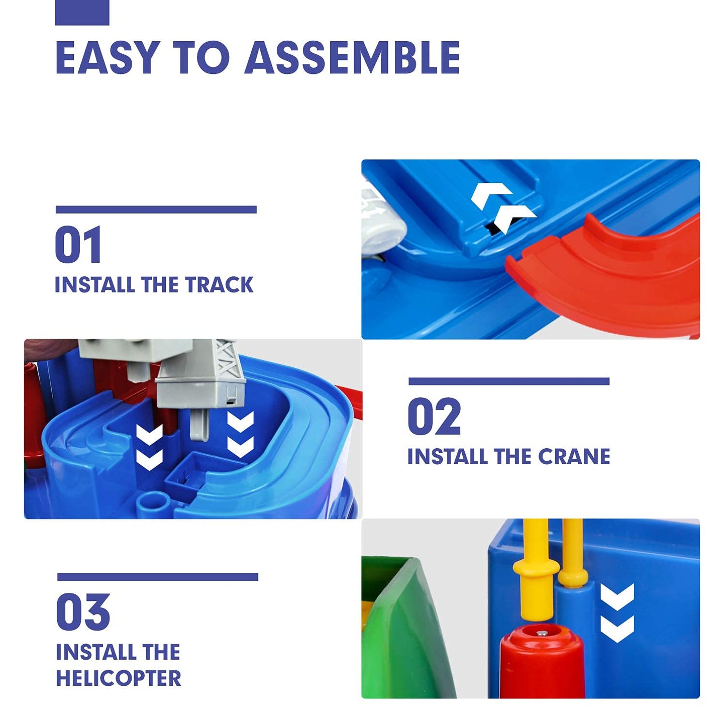 STEM Toys for 3-5 Year Old Boys – Large Race Track Car Playset, Montessori Educational Gift for Fine Motor Skills, Birthday & Christmas