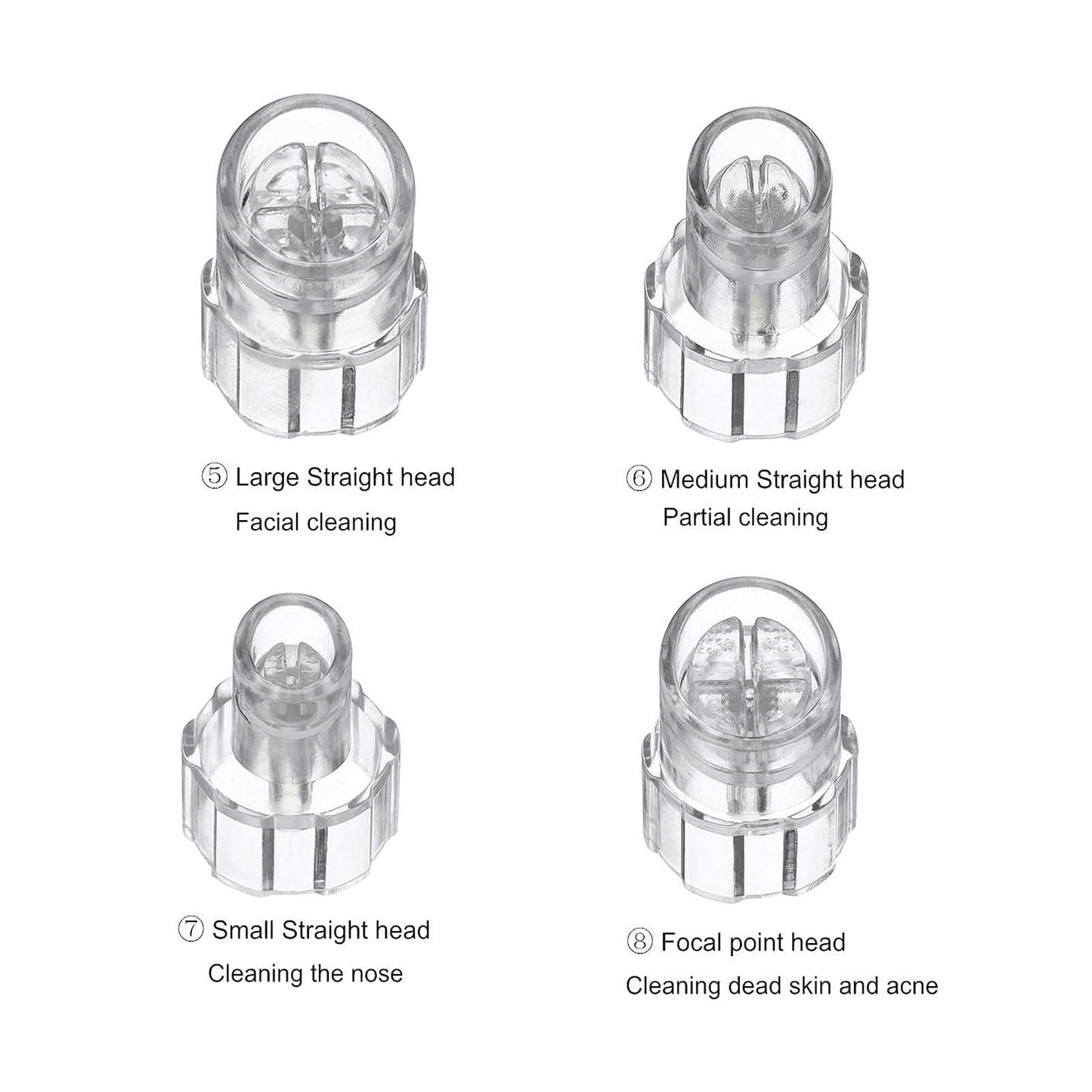 Elitzia 8pcs Plastic Hydro Dermabrasion Microderma Heads - Aqua Peel Tips for Hydro Facial Skin Cleaning & Beauty Machine Replacement