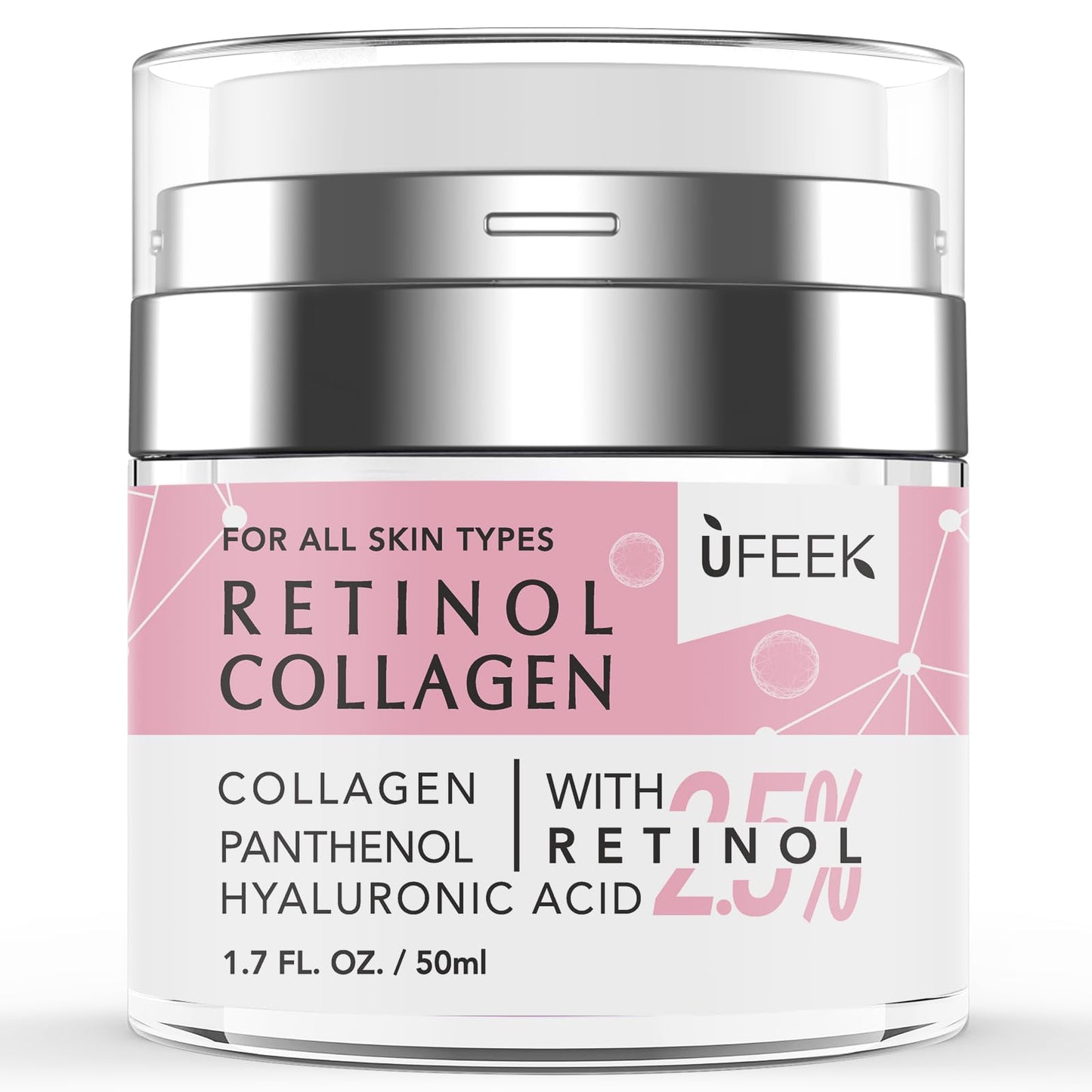 Retinol Face & Neck Moisturizer with Collagen & Hyaluronic Acid – Firming, Tightening, Anti-Wrinkle Cream for Men & Women, 1.7 oz