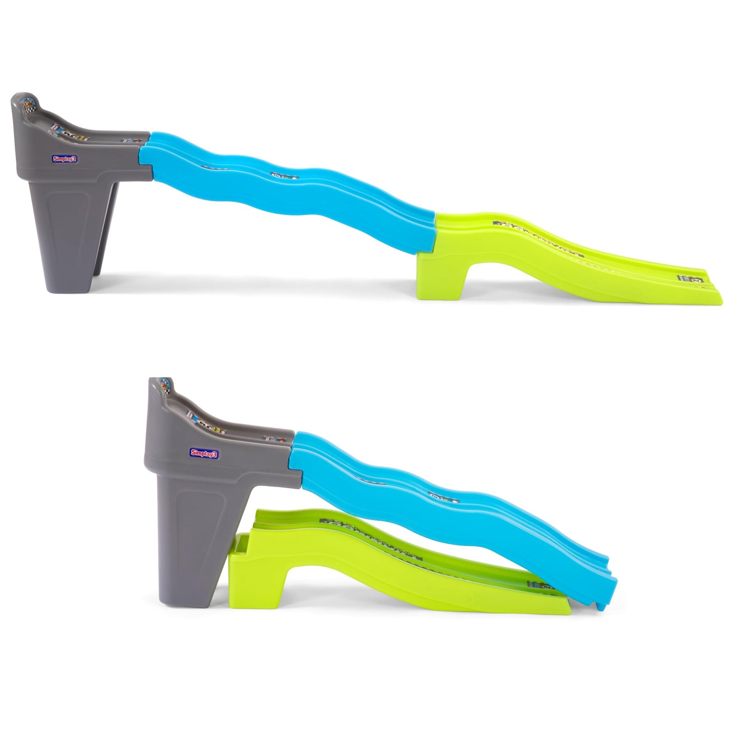 Simplay3 Fast Track Downhill Raceway, Dual Racetrack for Kids Cars for Toddlers, 2 Toy Race Cars Included, Made in USA