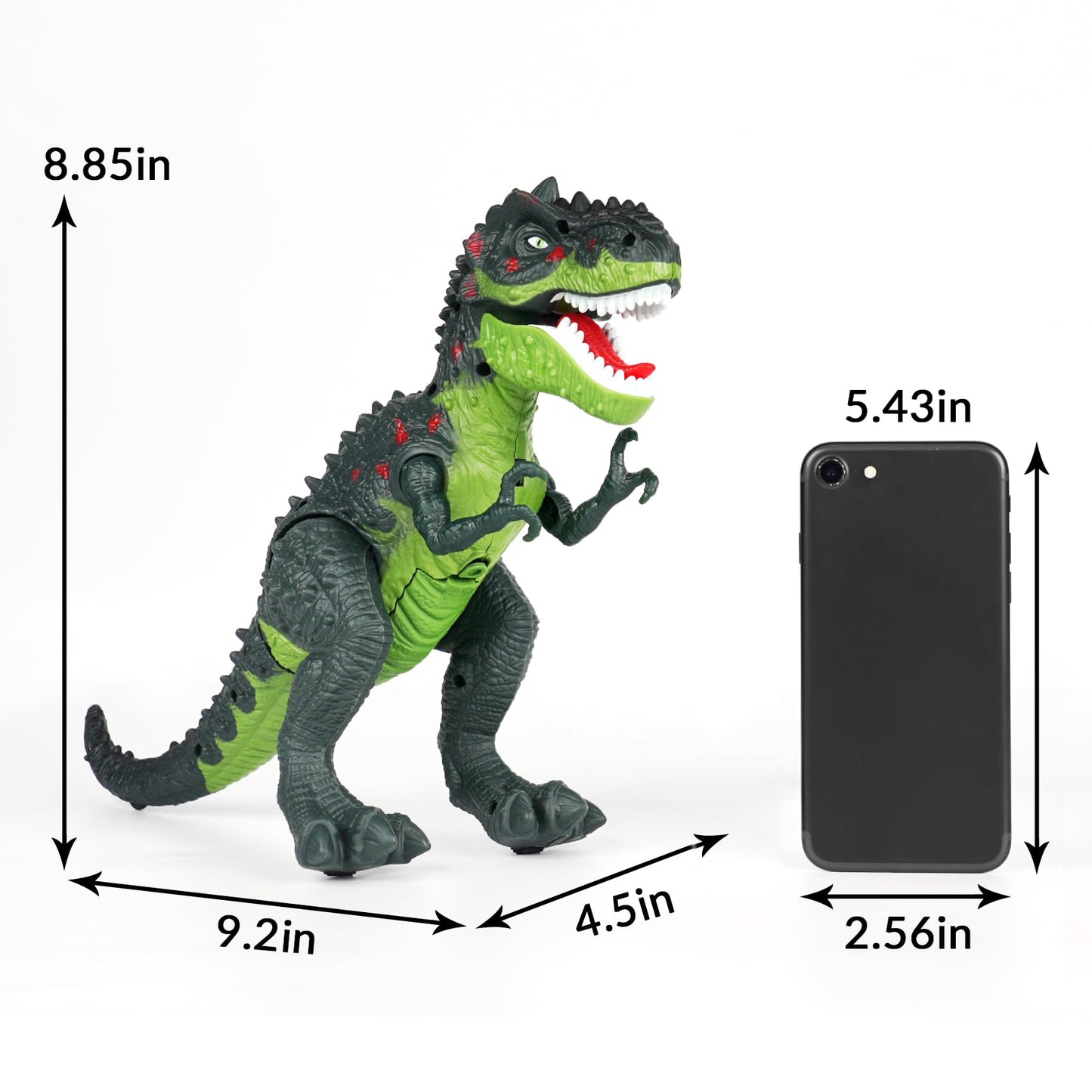 AHCo Trex Dinosaur Toy for Kids 3-7 – Small Electric Walking T-Rex with Light, Sound & Spray, Toddler Boys Gift