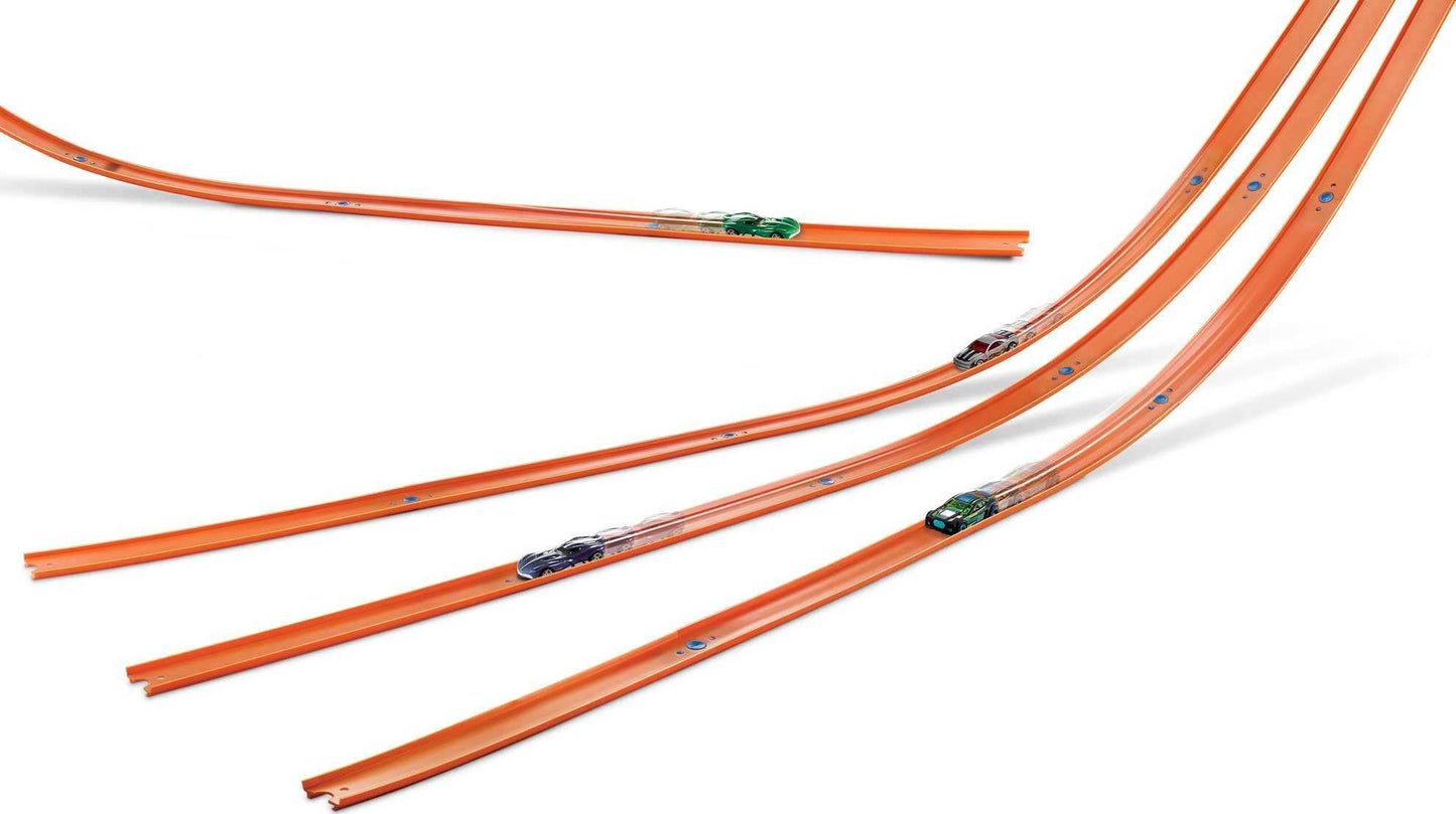 Hot Wheels Toy Car Mega Track Set Pack, 87 Component Building Parts for 40-ft of Track & 1:64 Scale Vehicle (Amazon Exclusive)