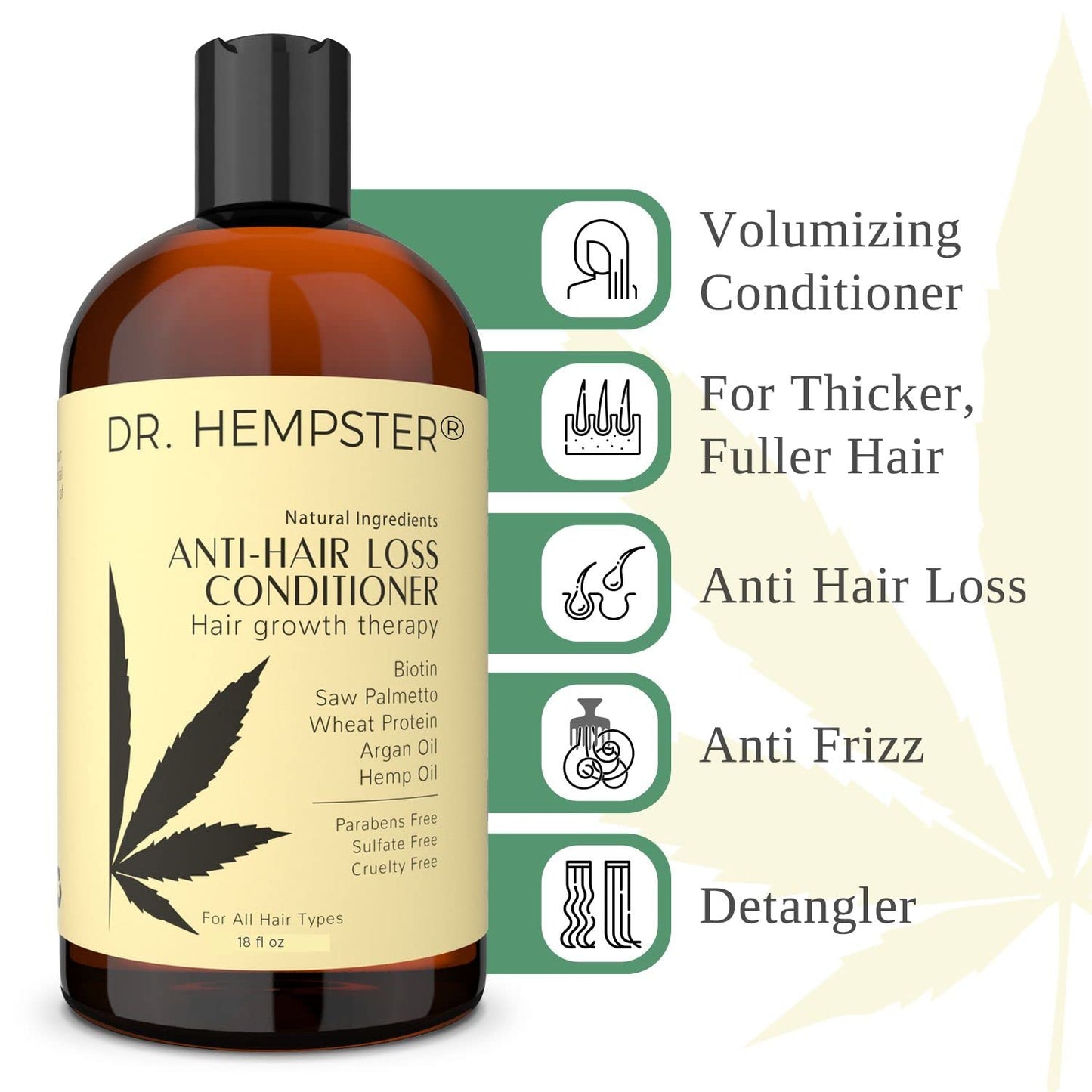 Biotin & Hemp Hair Growth Conditioner for Women & Men | Anti-Hair Loss, Thickening & Volumizing Formula | Natural, Organic, No Parabens or Sulfates