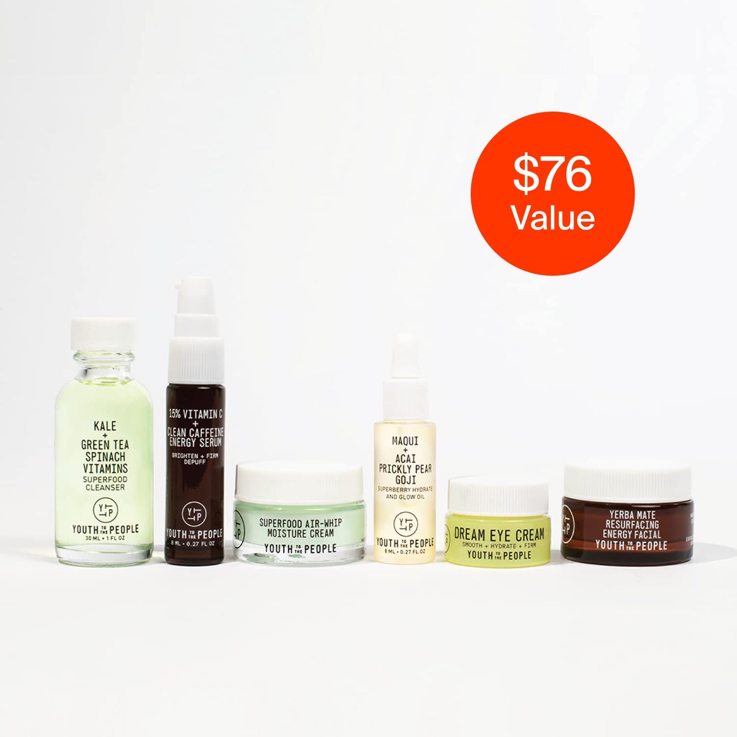 Youth To The People Youth System 6-Pc Skincare Gift Set – Superfood Antioxidant Minis with Cleanser, Serum, Moisturizer, Mask, Oil & Eye Cream