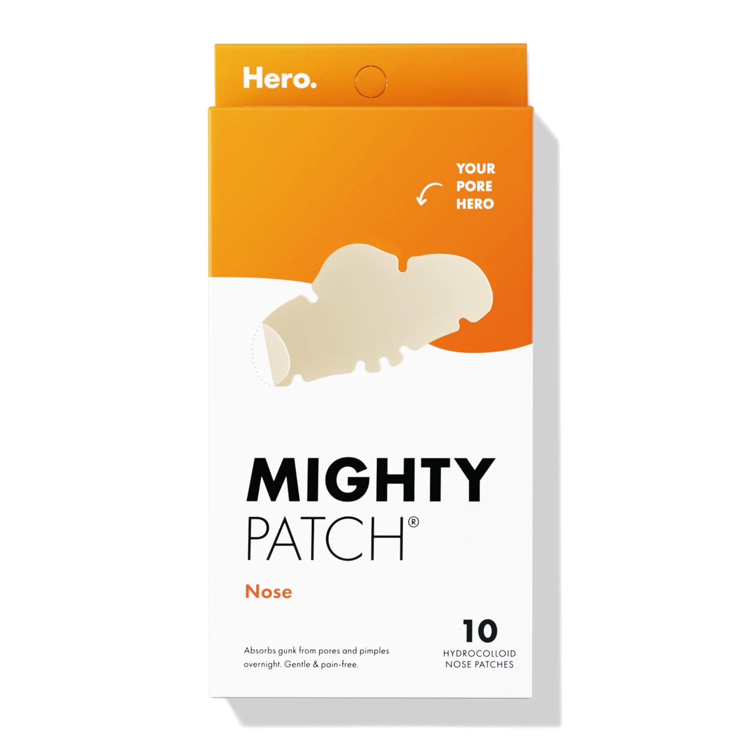 Hero Cosmetics Mighty Patch Nose Pimple Patches – Large Hydrocolloid Acne Stickers, Dermatologist Approved, Overnight Spot Treatment, 10 Count