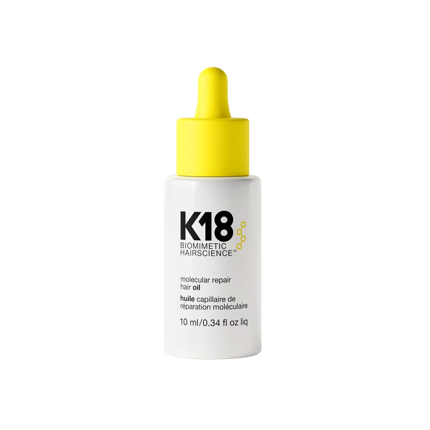 K18 Molecular Repair Hair Oil, Weightless Oil for Stronger, Healthier Hair, Suitable For All Hair Types, 0.34 Fl Oz