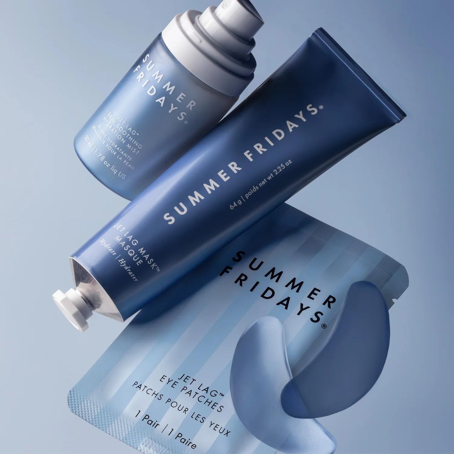 Summer Fridays Jet Lag Under Eye Patches, 6 Pairs – Hydrating & Depuffing Hydrogel Masks with Caffeine & Peptides for Bright Eyes