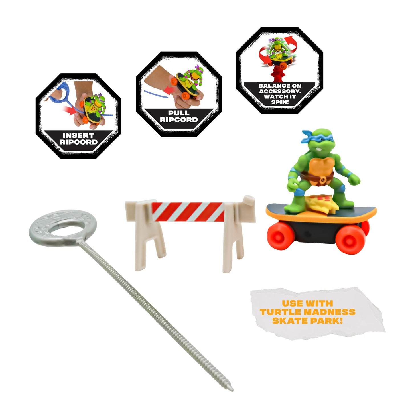 Teenage Mutant Ninja Turtles Switch Kick Skaters Pack of 4 - Gyro Self-Stabilizing Rip-Cord Powered Skateboard Toy – Gift, Stock Stuffer for Ages 3+