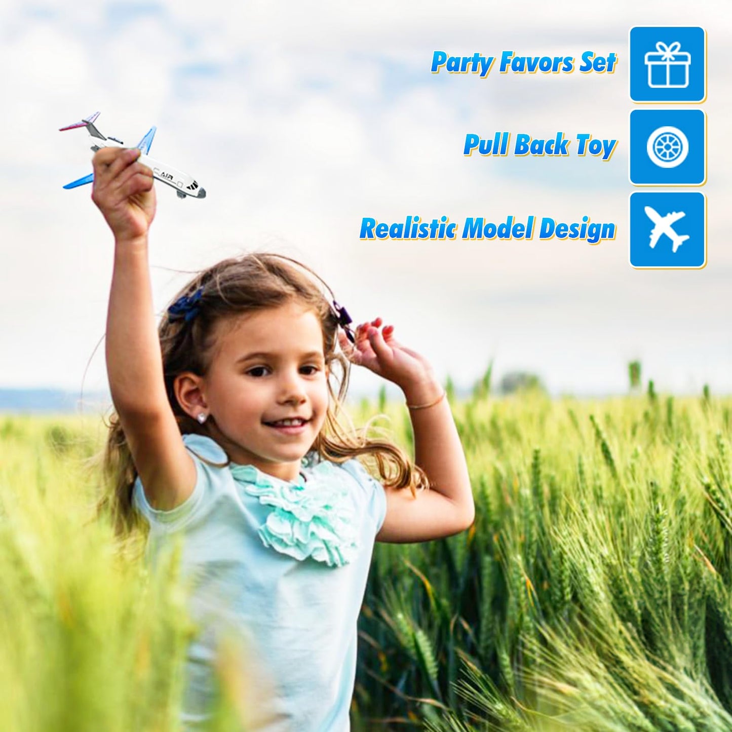 Airplane Toys 2-Pack – Metal & Plastic Pull-Back Planes, Die-Cast Aircraft Models for Boys & Girls Ages 3-6, Birthday Gift Play Vehicles