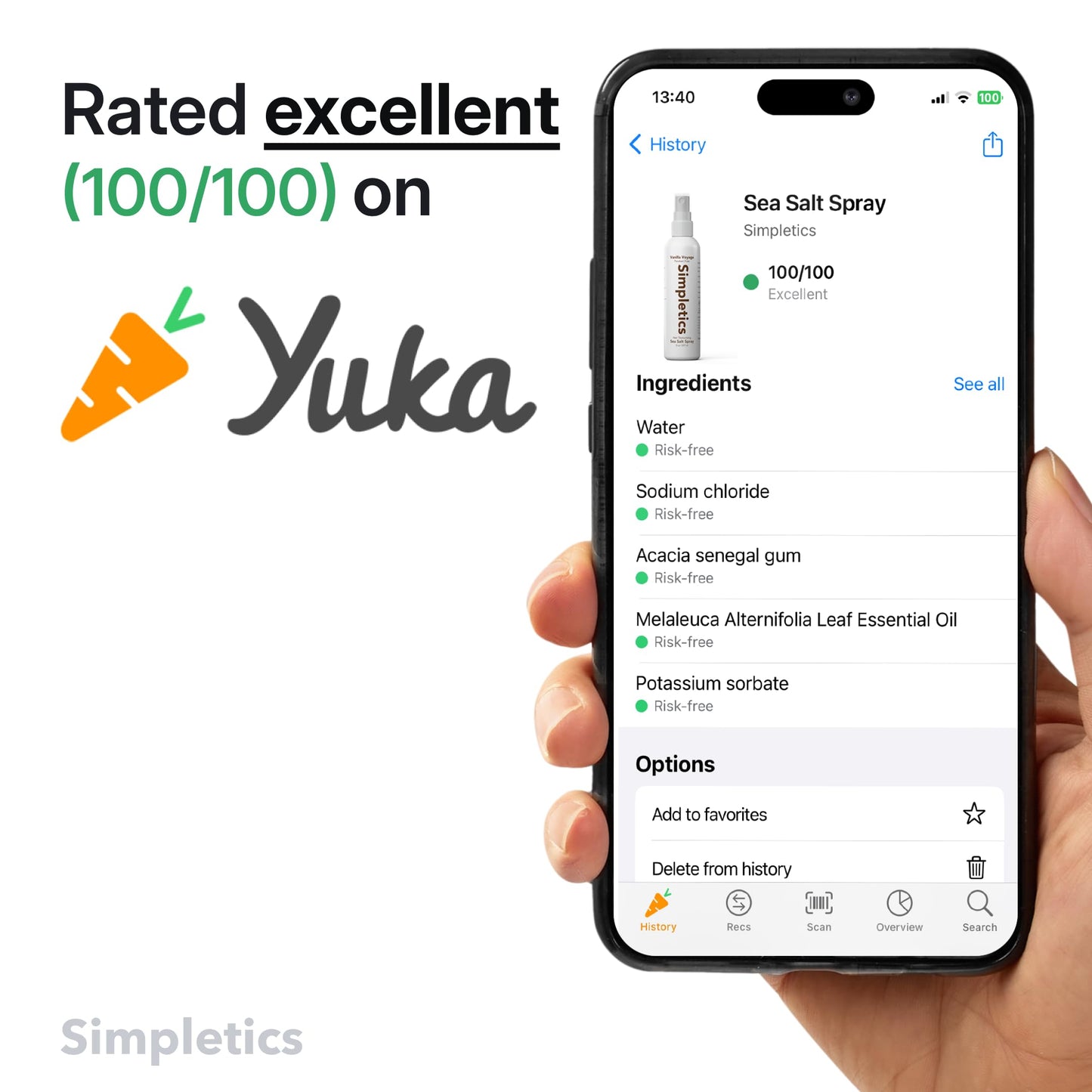 Himalayan Sea Salt Spray for Straight & Wavy Hair | Natural 5-Ingredient Texturizing & Volumizing Mist | Vanilla Scent | Beach Waves for Men & Women, 237ml