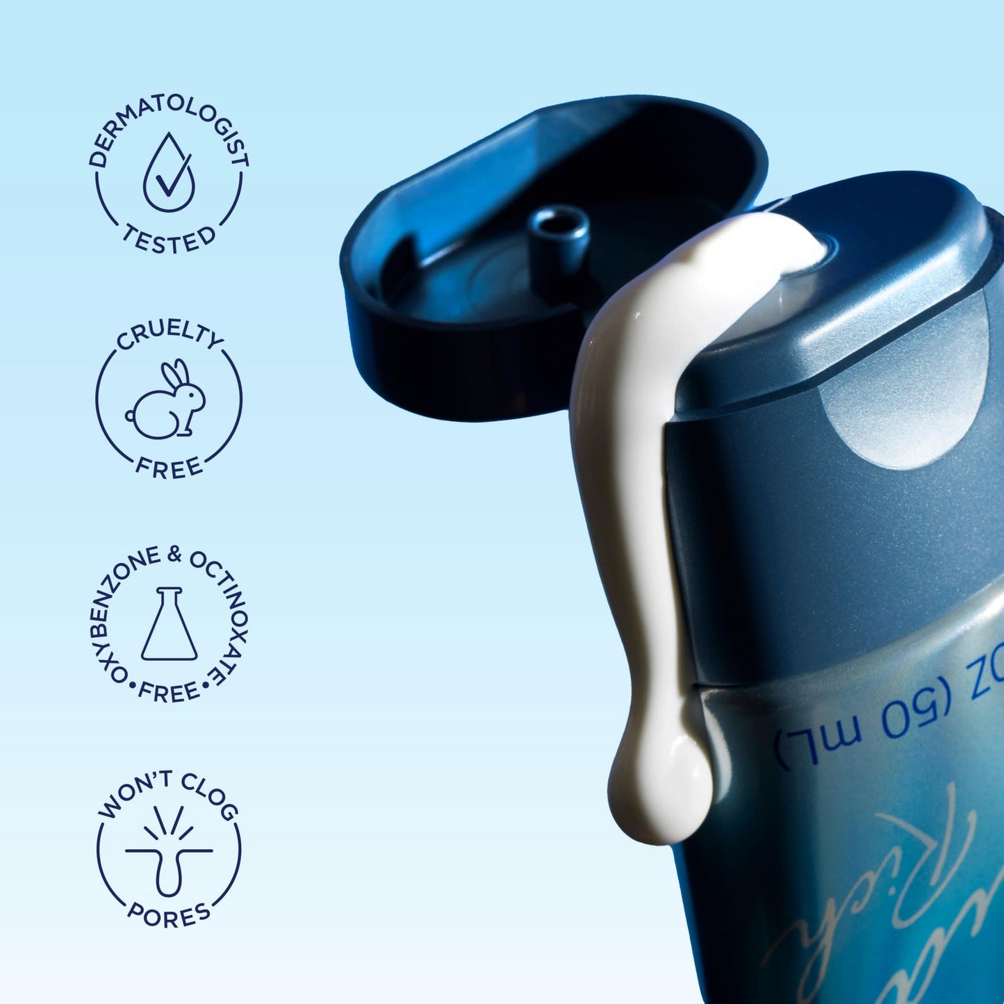 Biore UV Aqua Rich SPF 50 Hydrating Face Moisturizer – Oil-Free, Non-Comedogenic Sunscreen for Sensitive Skin, 1.7 oz