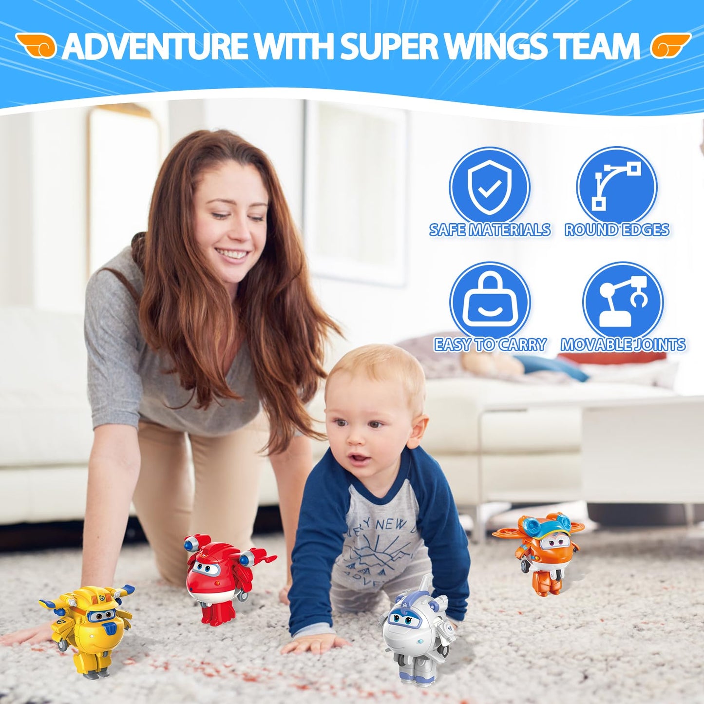 Super Wings 2" Transform-a-Bots 4-Pack – Jett, Donnie, Astra & Sunny Mini Figures, Airplane Toys for Kids 3-5, Transformable Fun Toy
