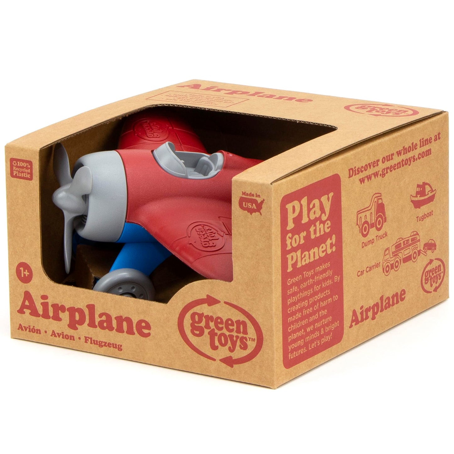 Green Toys Airplane - BPA Free, Phthalates Free, Red Aero Plane for Improving Aeronautical Knowledge of Children. Toys and Games