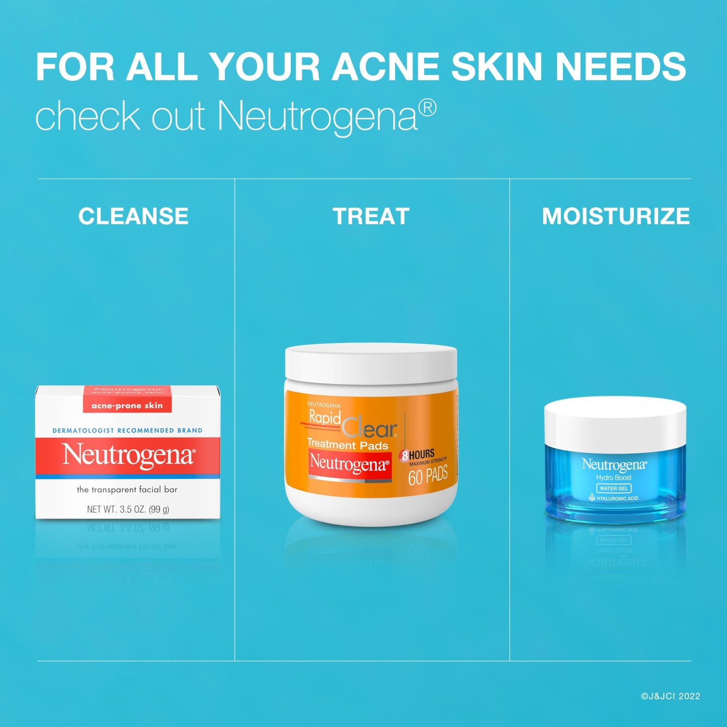 Neutrogena Facial Cleansing Bar for Acne-Prone Skin – Gentle Daily Non-Medicated Transparent Soap, Non-Comedogenic, 3.5 oz