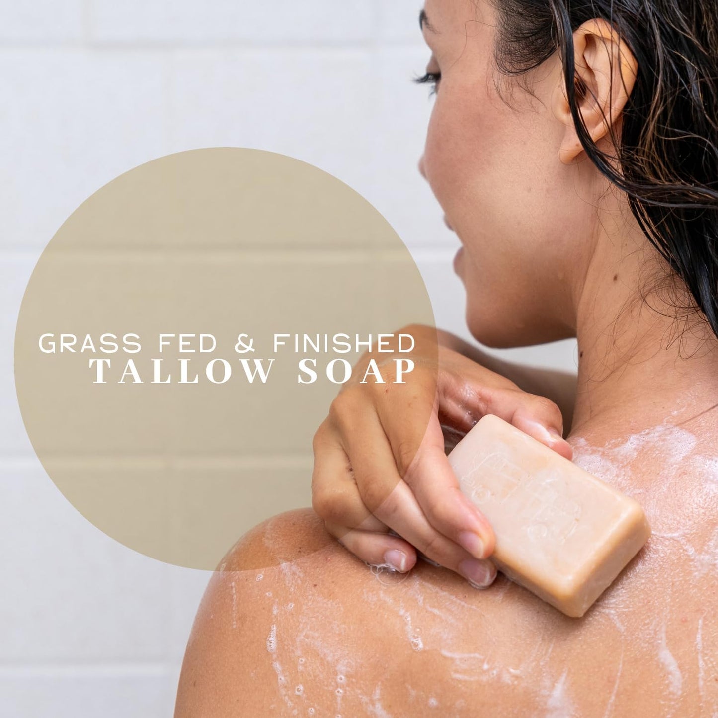 VanMan Beef Tallow & Honey Bar Soap – Grass-Fed Tallow with Raw Honey & Distilled Water, Unscented, Hydrating & Nourishing, 3.8oz