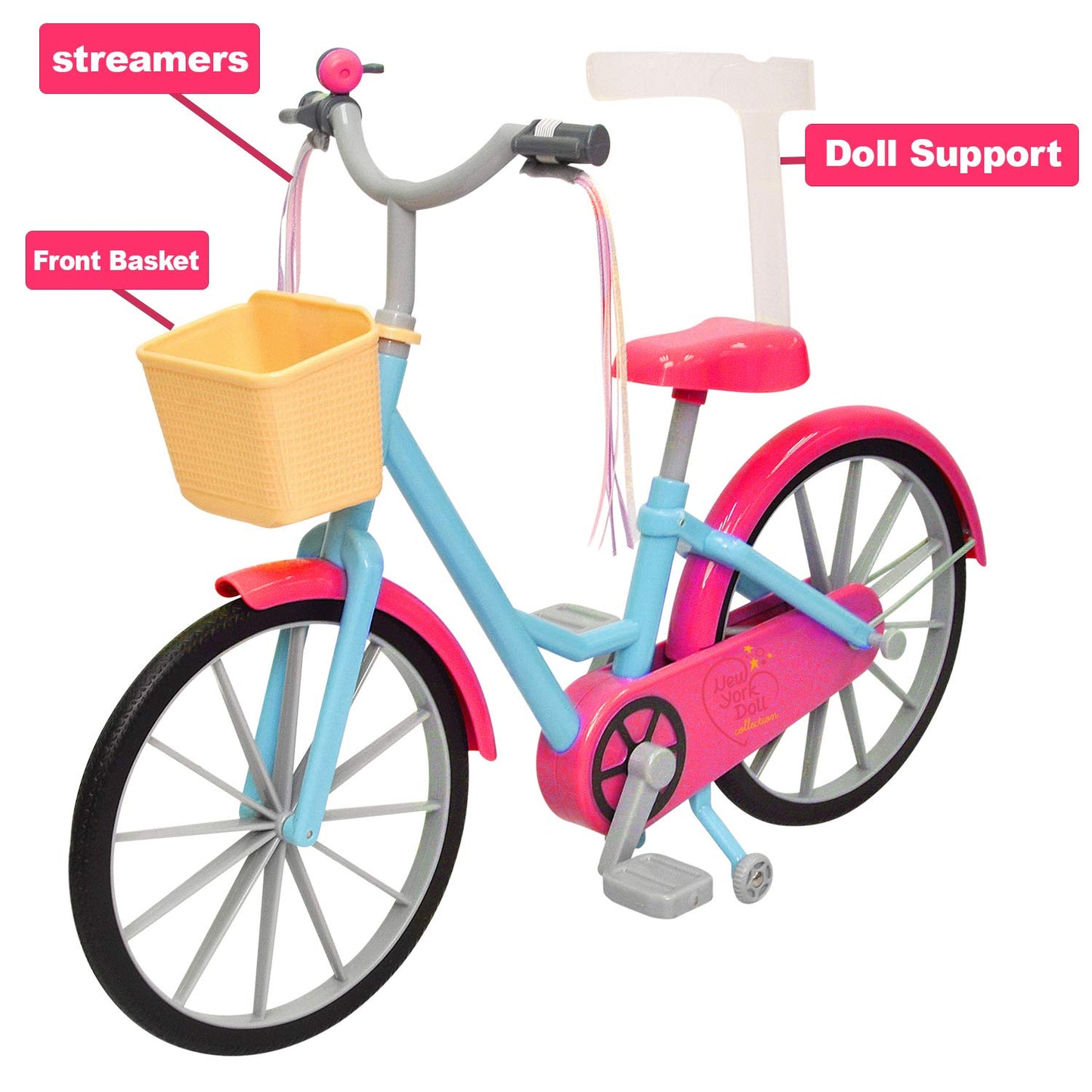 The New York Doll Collection 18" Doll Scooter & Helmet Set - 18in Dolls Accessories Doll Bike Accessories Play Set and Doll Helmet (Doll Bike)